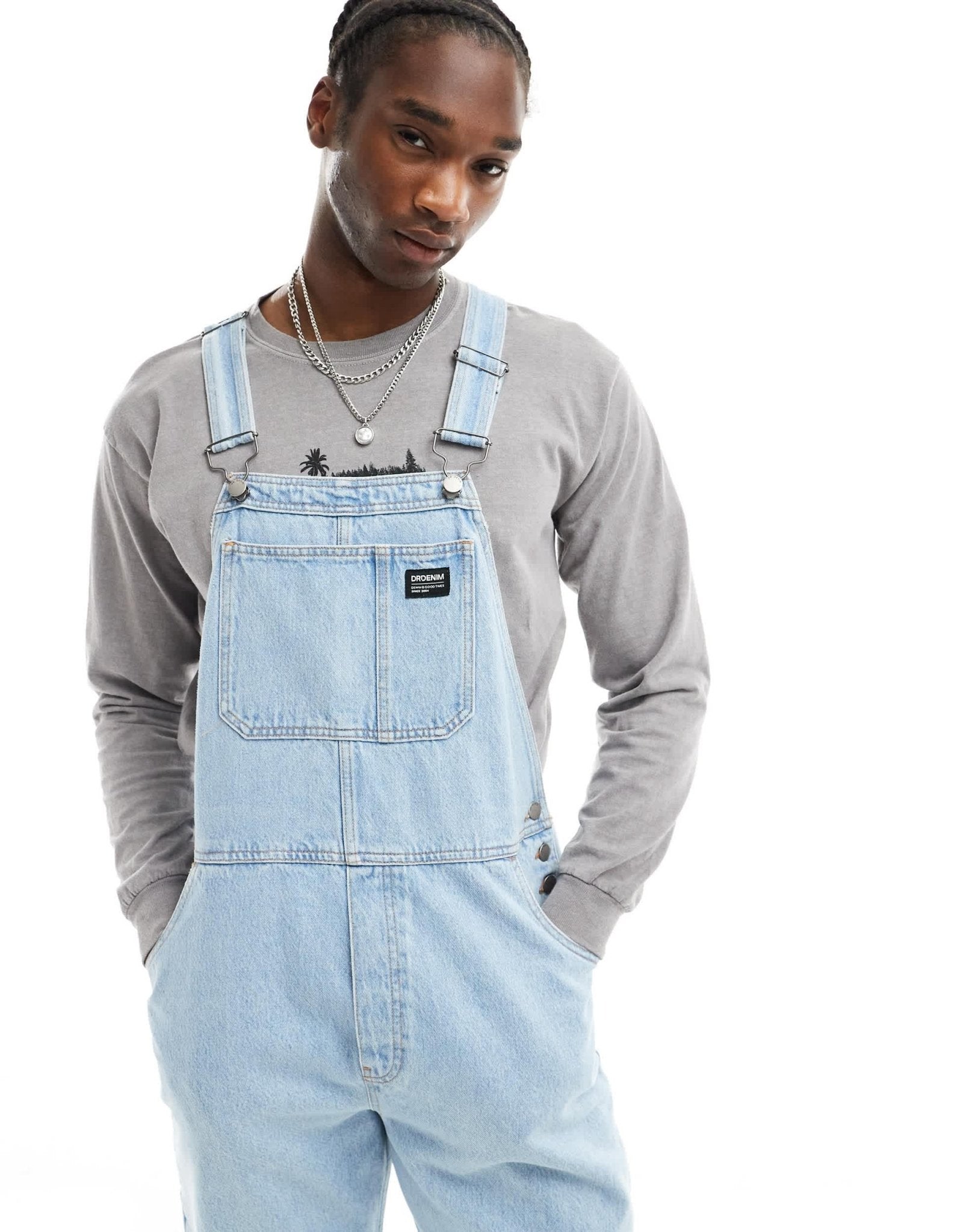 Dr Denim Billy regular fit dungarees in stream light retro wash - ASOS Sample Sale EU Store
