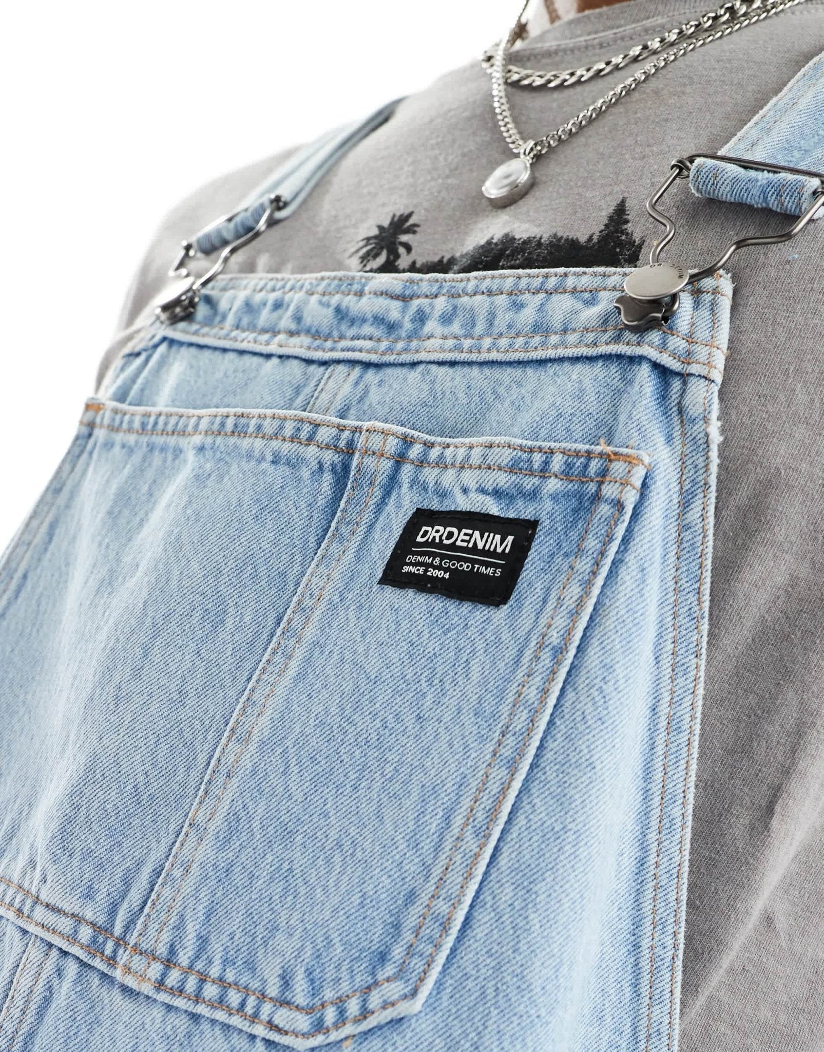 Dr Denim Billy regular fit dungarees in stream light retro wash - ASOS Sample Sale EU Store