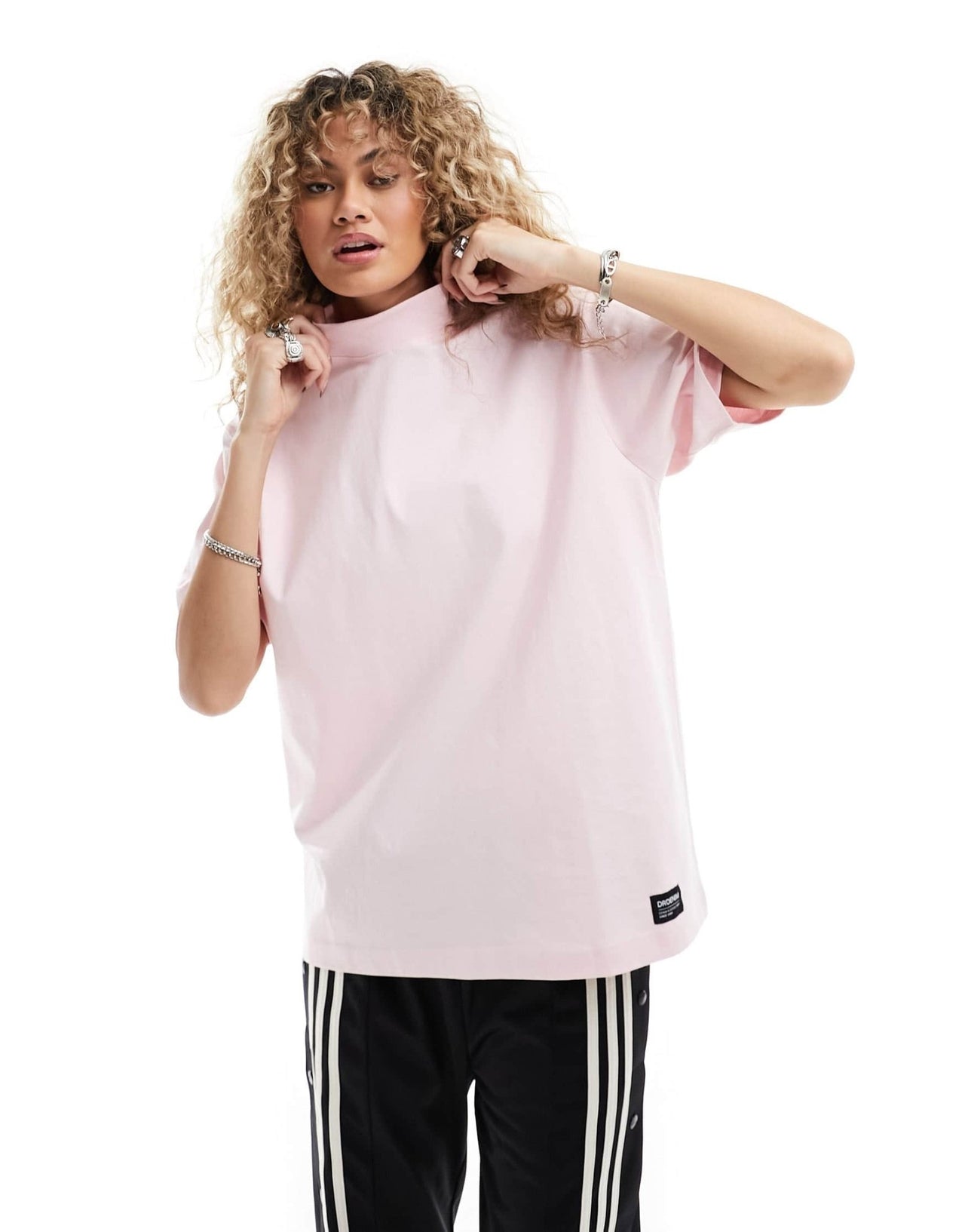 Dr Denim Rylie oversized fit t-shirt in soft pink - ASOS Sample Sale EU Store