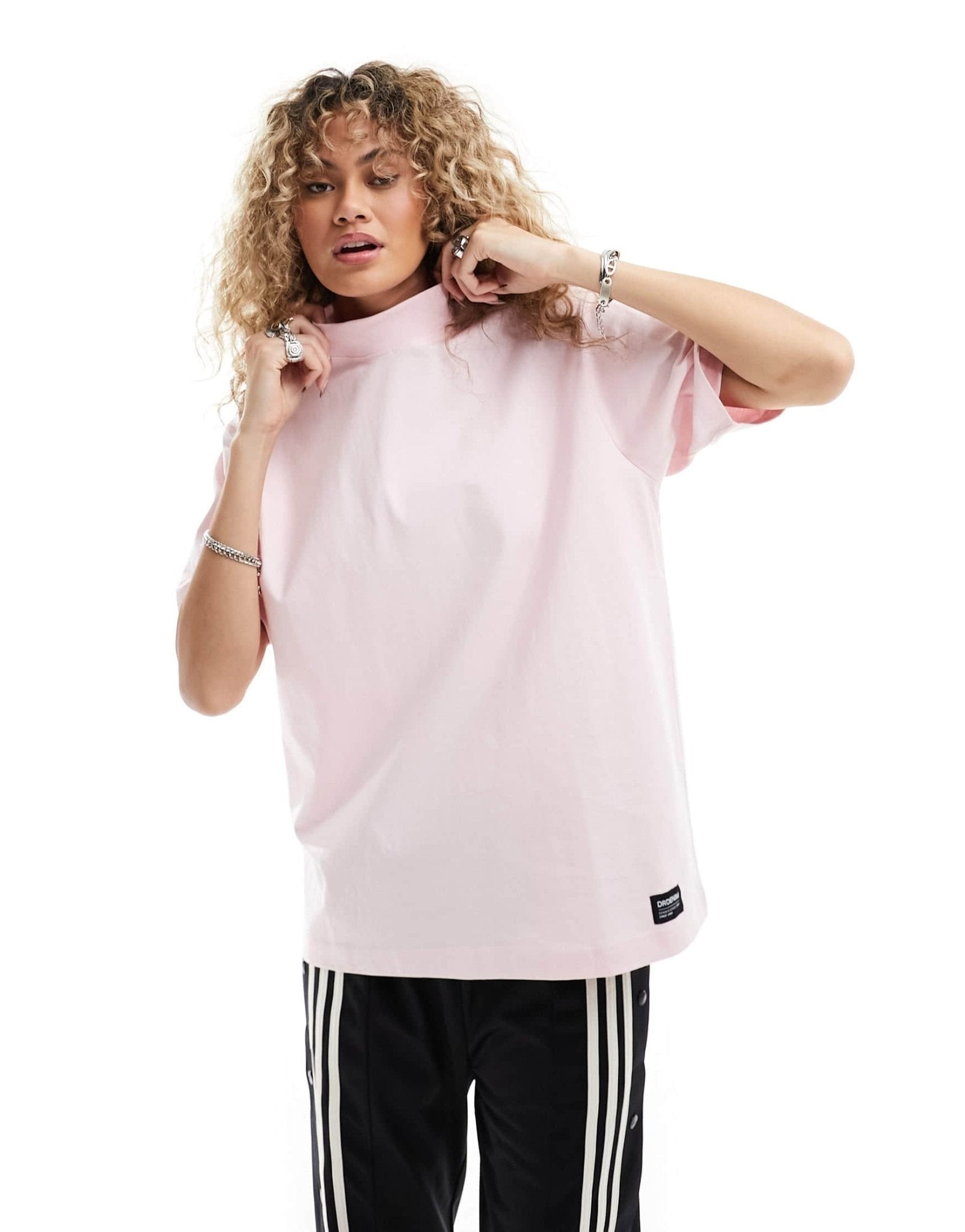 Dr Denim Rylie oversized fit t-shirt in soft pink - ASOS Sample Sale EU Store