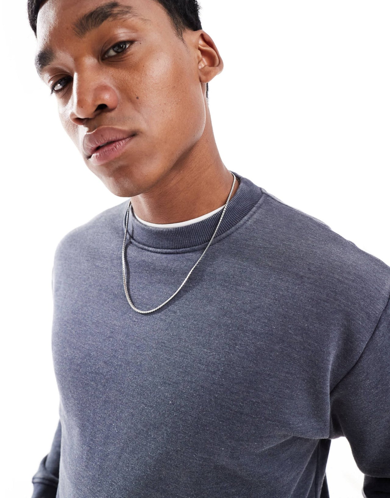 DTT crew neck sweatshirt & jersey short set in washed blue - ASOS Sample Sale EU Store