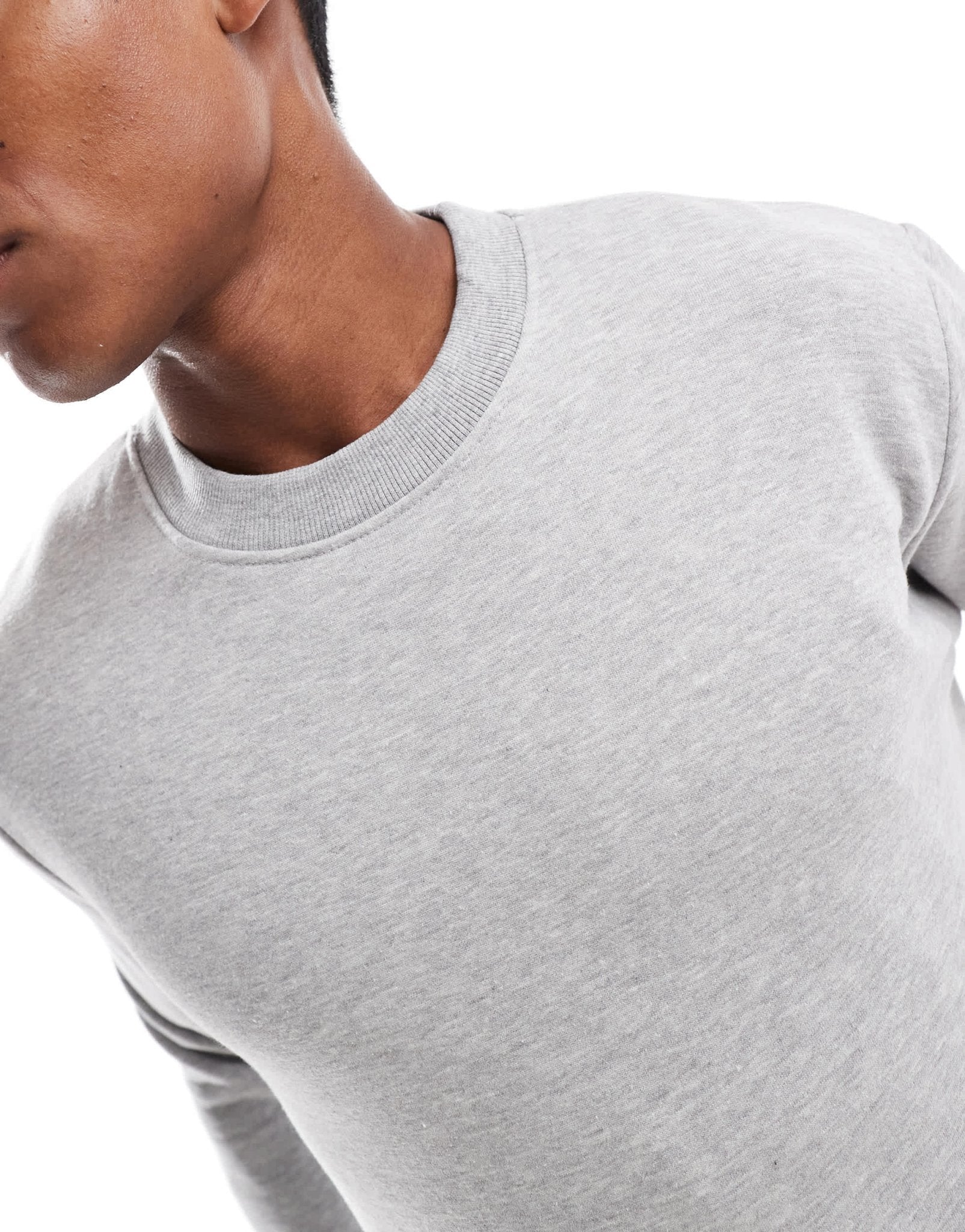 DTT crew neck sweatshirt & jogger tracksuit set in light grey marl - ASOS Sample Sale EU Store