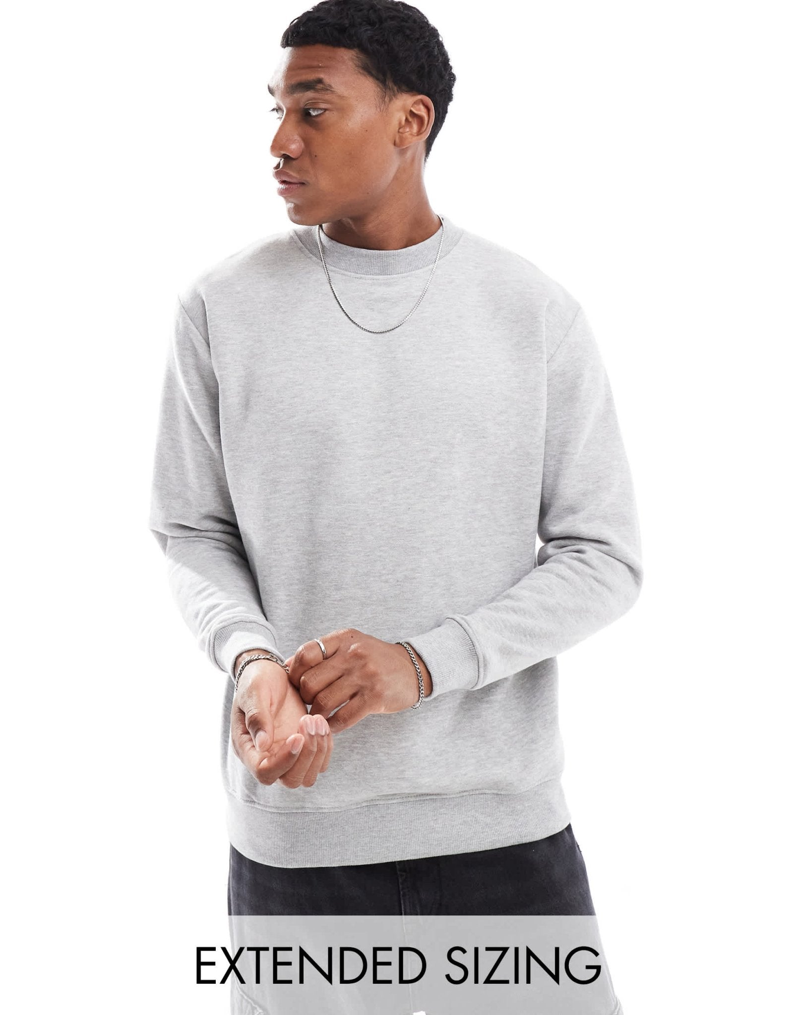 DTT crew neck sweatshirt & jogger tracksuit set in light grey marl - ASOS Sample Sale EU Store