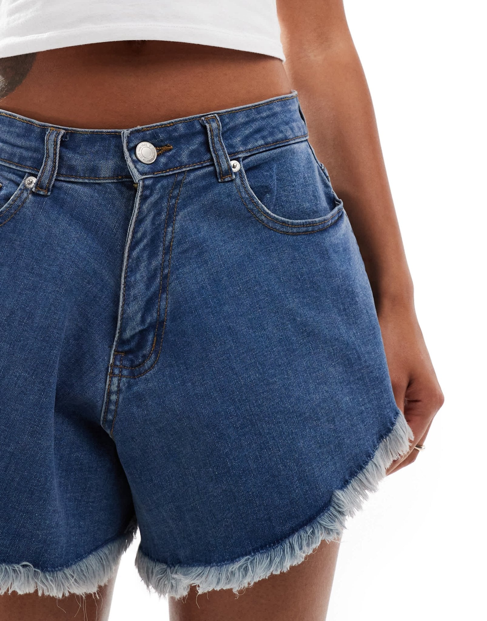DTT flippy denim shorts in mid wash blue - ASOS Sample Sale EU Store