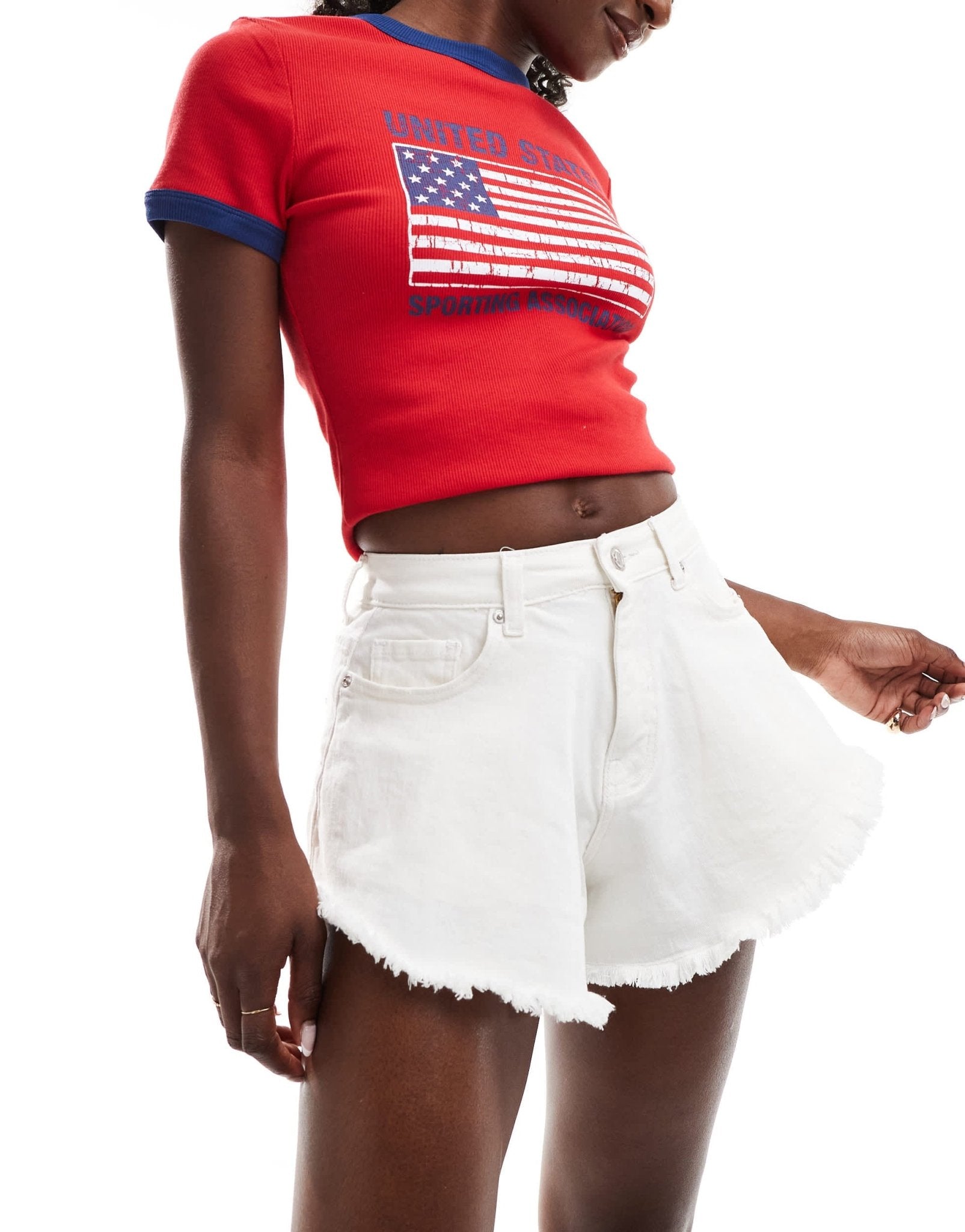 DTT flippy denim shorts in off white - ASOS Sample Sale EU Store