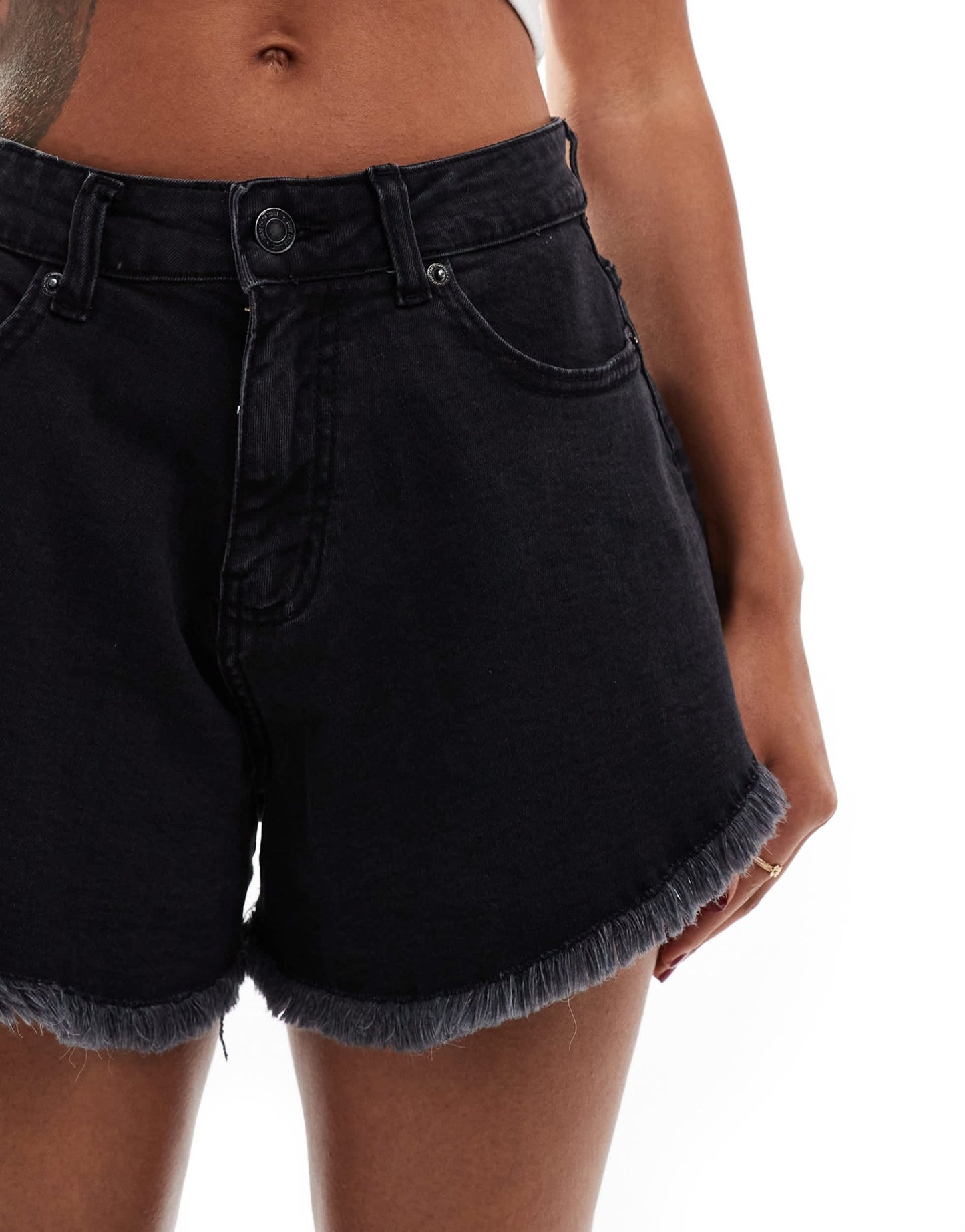 DTT flippy denim shorts in washed black - ASOS Sample Sale EU Store