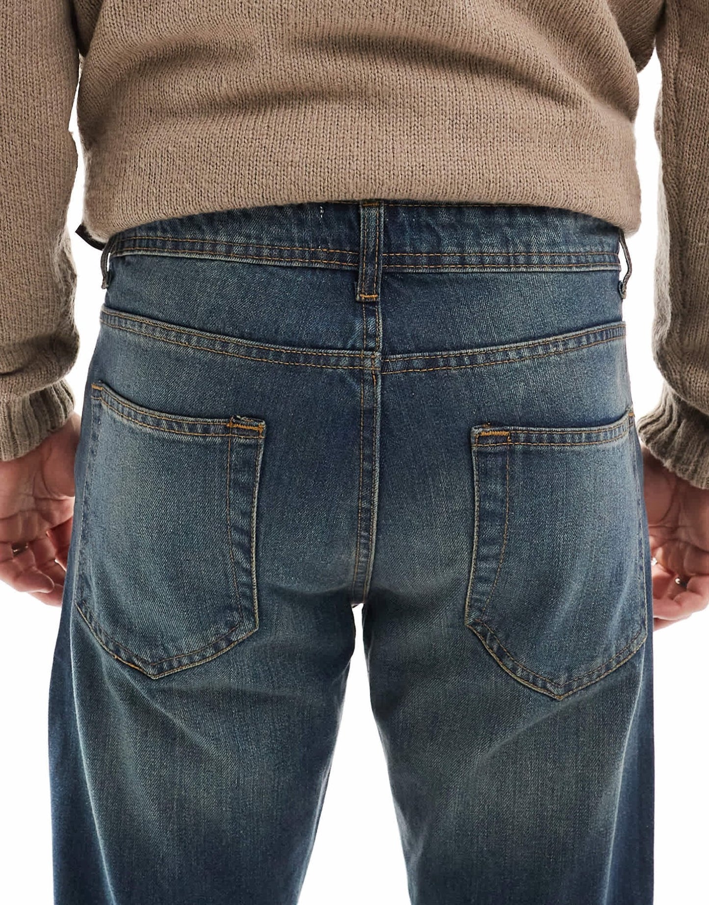 DTT rigid cropped tapered fit jeans in dark blue vintage tint - ASOS Sample Sale EU Store