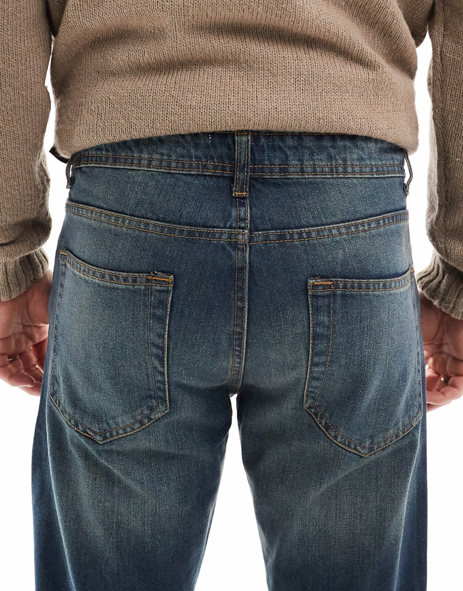DTT rigid cropped tapered fit jeans in dark blue vintage tint - ASOS Sample Sale EU Store