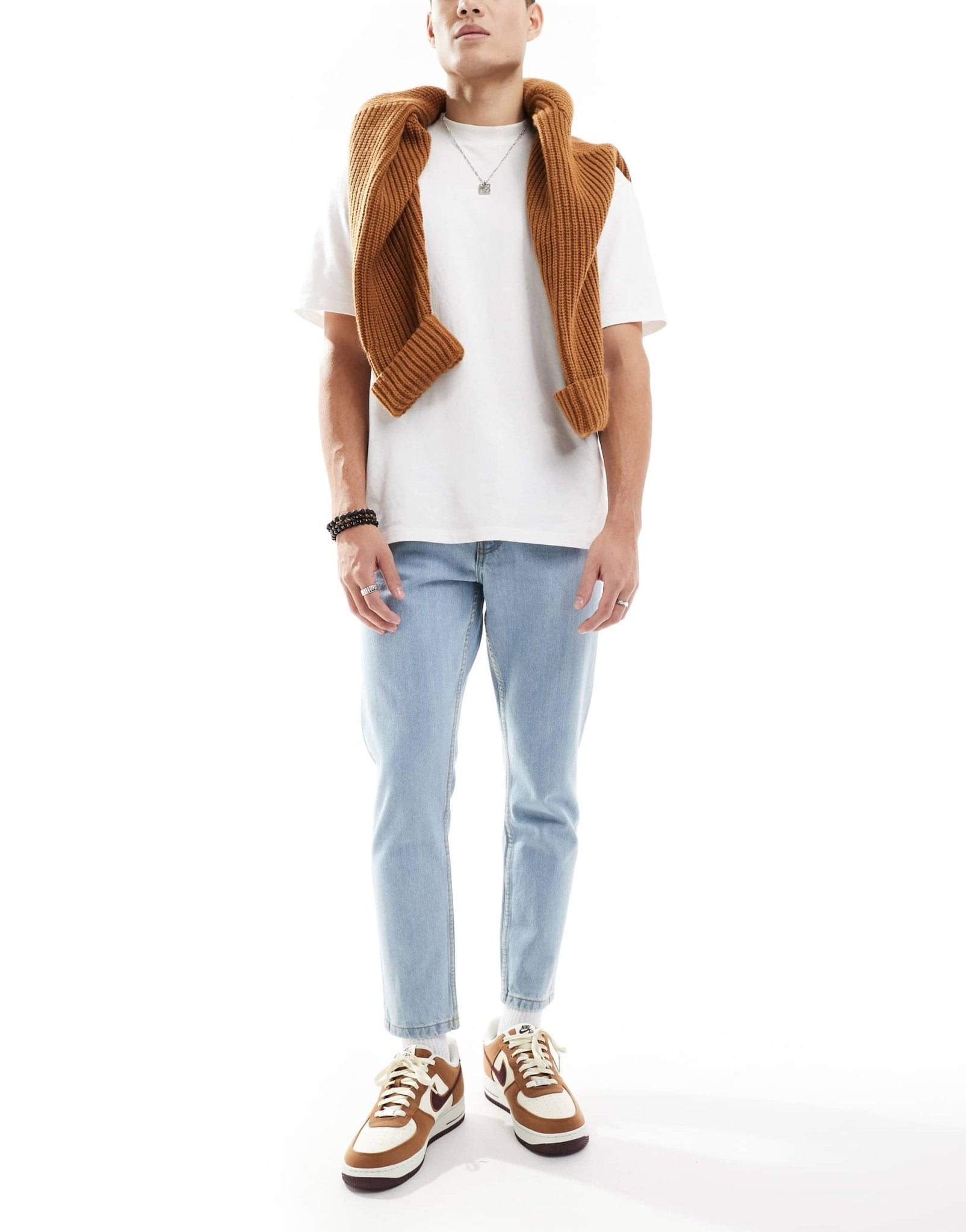 DTT rigid cropped tapered fit jeans in light blue - ASOS Sample Sale EU Store