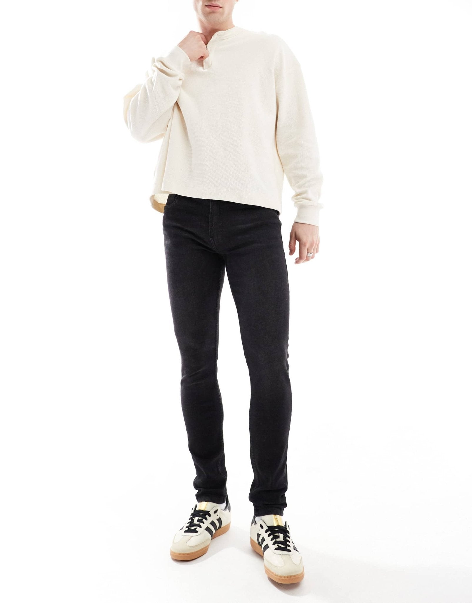 DTT stretch skinny jeans in washed black - ASOS Sample Sale EU Store