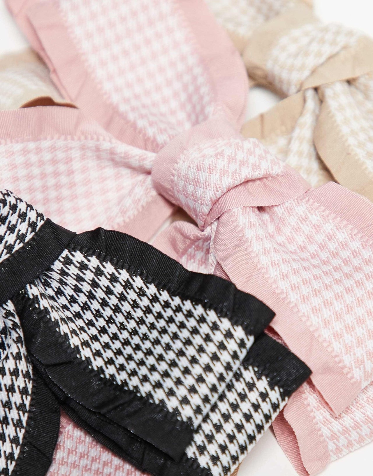 Easilocks X ASOS Exclusive Gingham hair bows - 3 pack (pink, black and cream) - ASOS Sample Sale EU Store