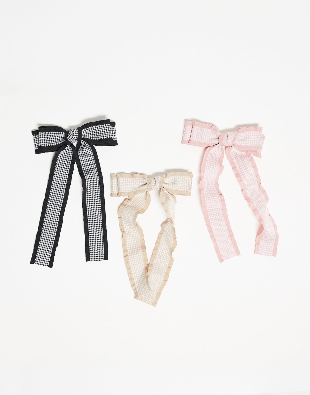 Easilocks X ASOS Exclusive Gingham hair bows - 3 pack (pink, black and cream) - ASOS Sample Sale EU Store