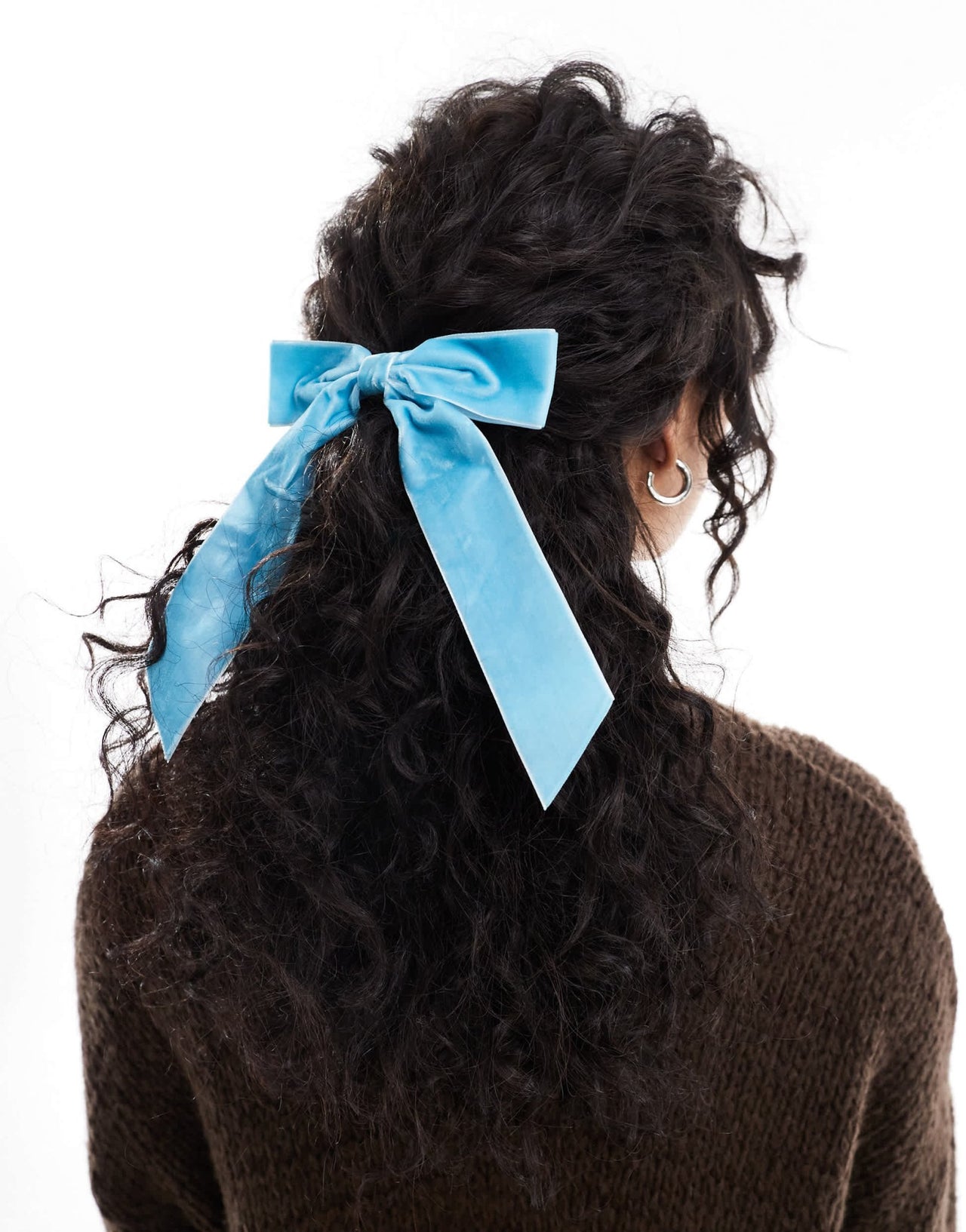 Easilocks x ASOS Exclusive Velvet Bow - Baby Blue - ASOS Sample Sale EU Store