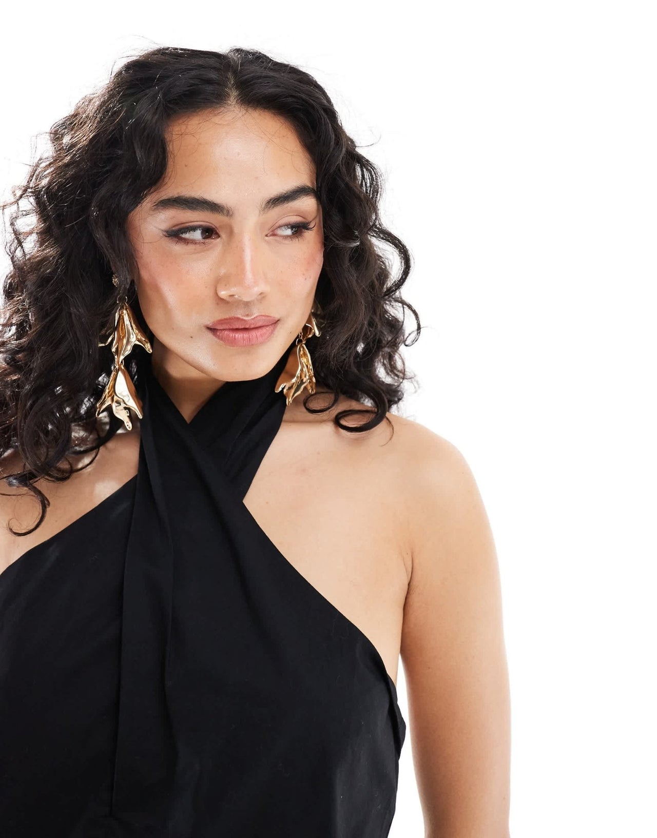 Edited halterneck drop back midaxi dress in olive - ASOS Sample Sale EU Store