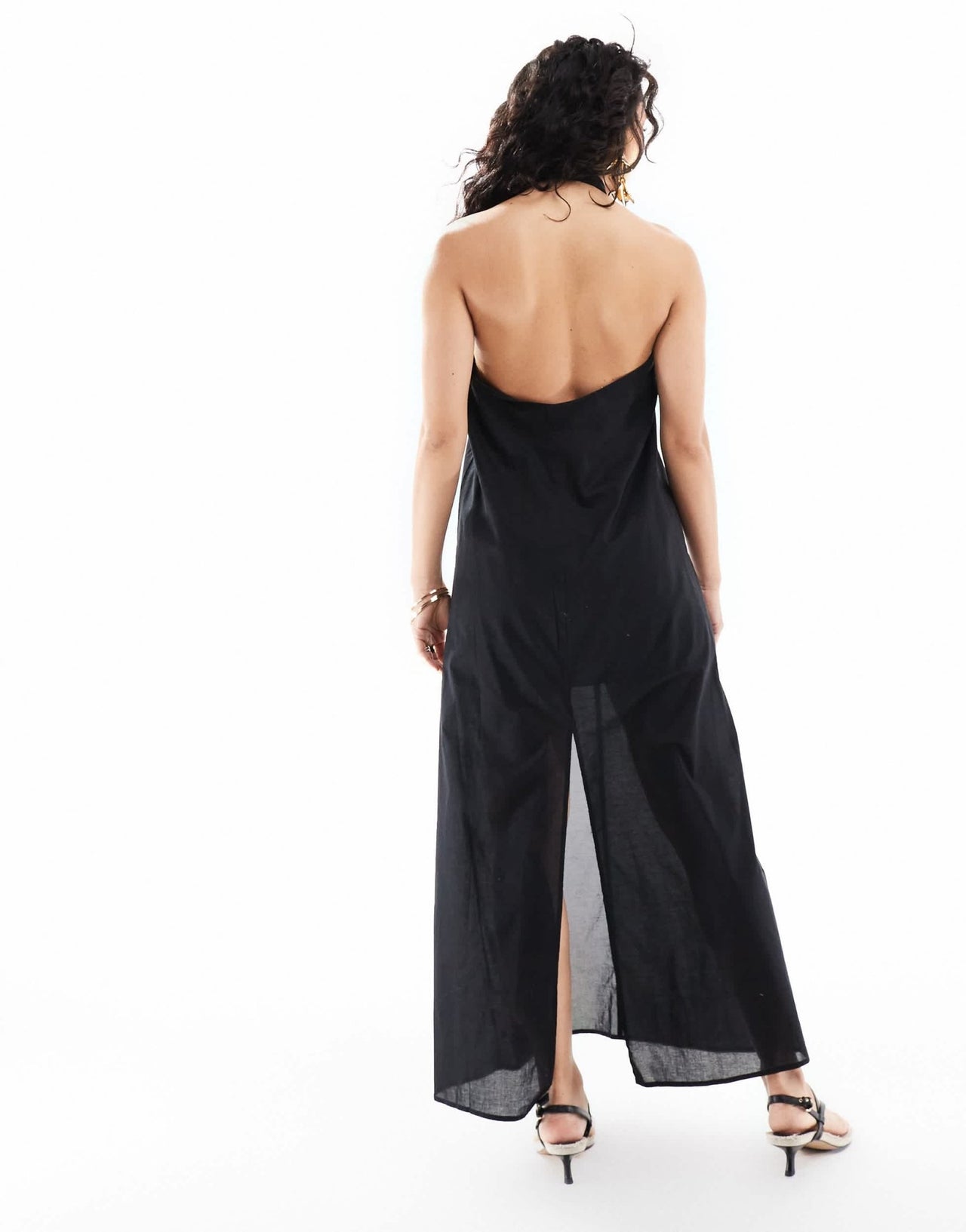 Edited halterneck drop back midaxi dress in olive - ASOS Sample Sale EU Store