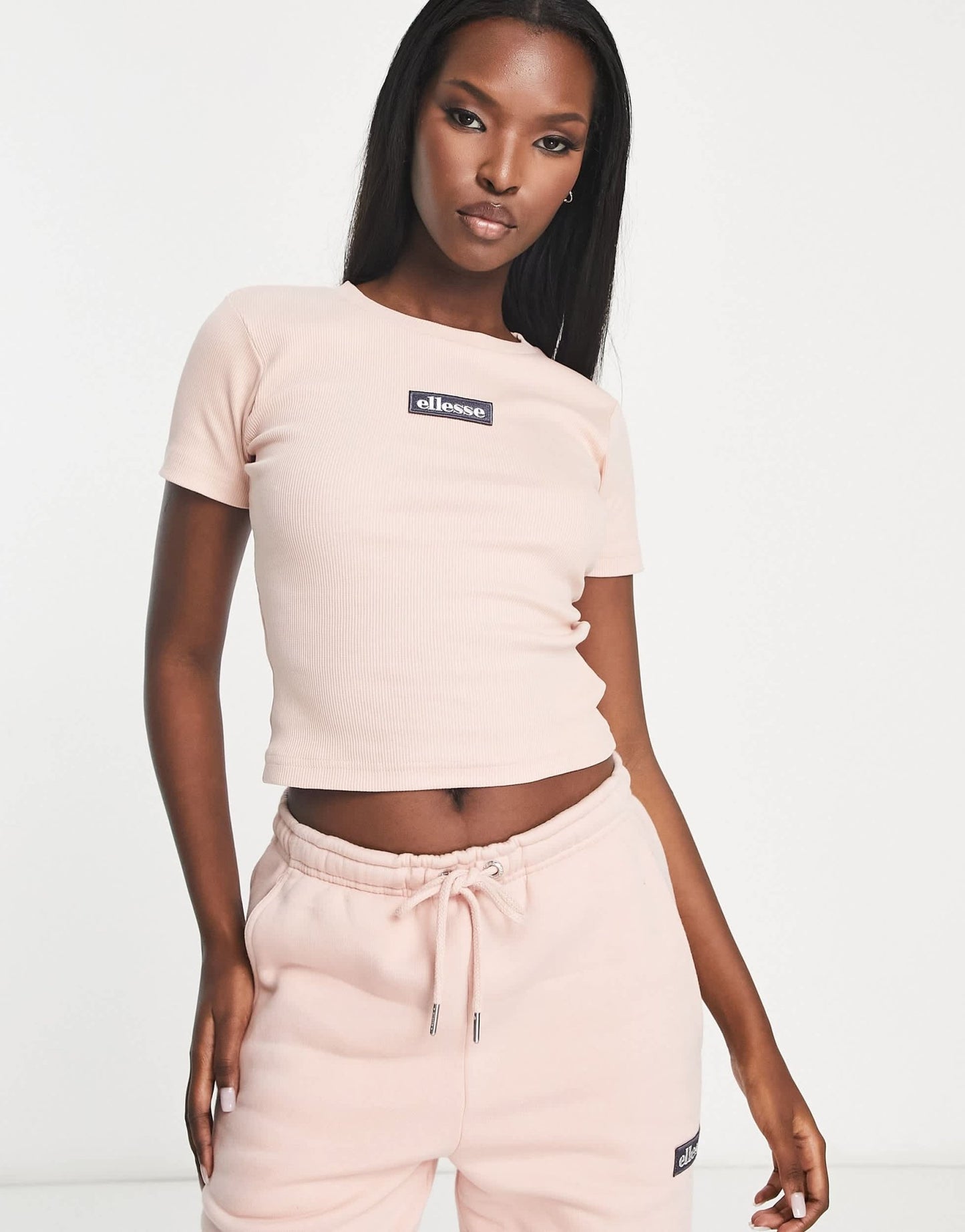 ellesse Landrea crop t-shirt in pink - ASOS Sample Sale EU Store