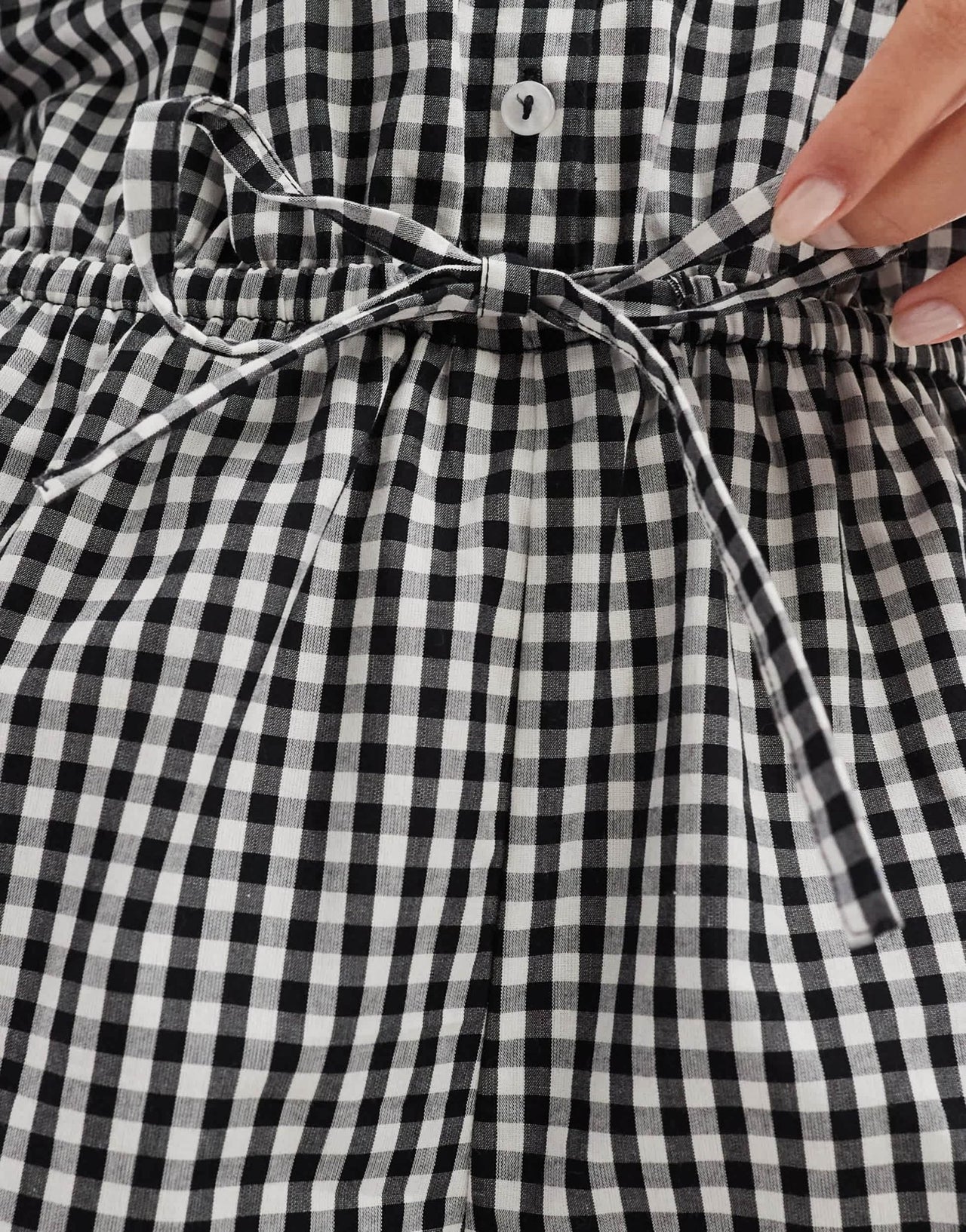 Esmee beach playsuit in black and white gingham - ASOS Sample Sale EU Store
