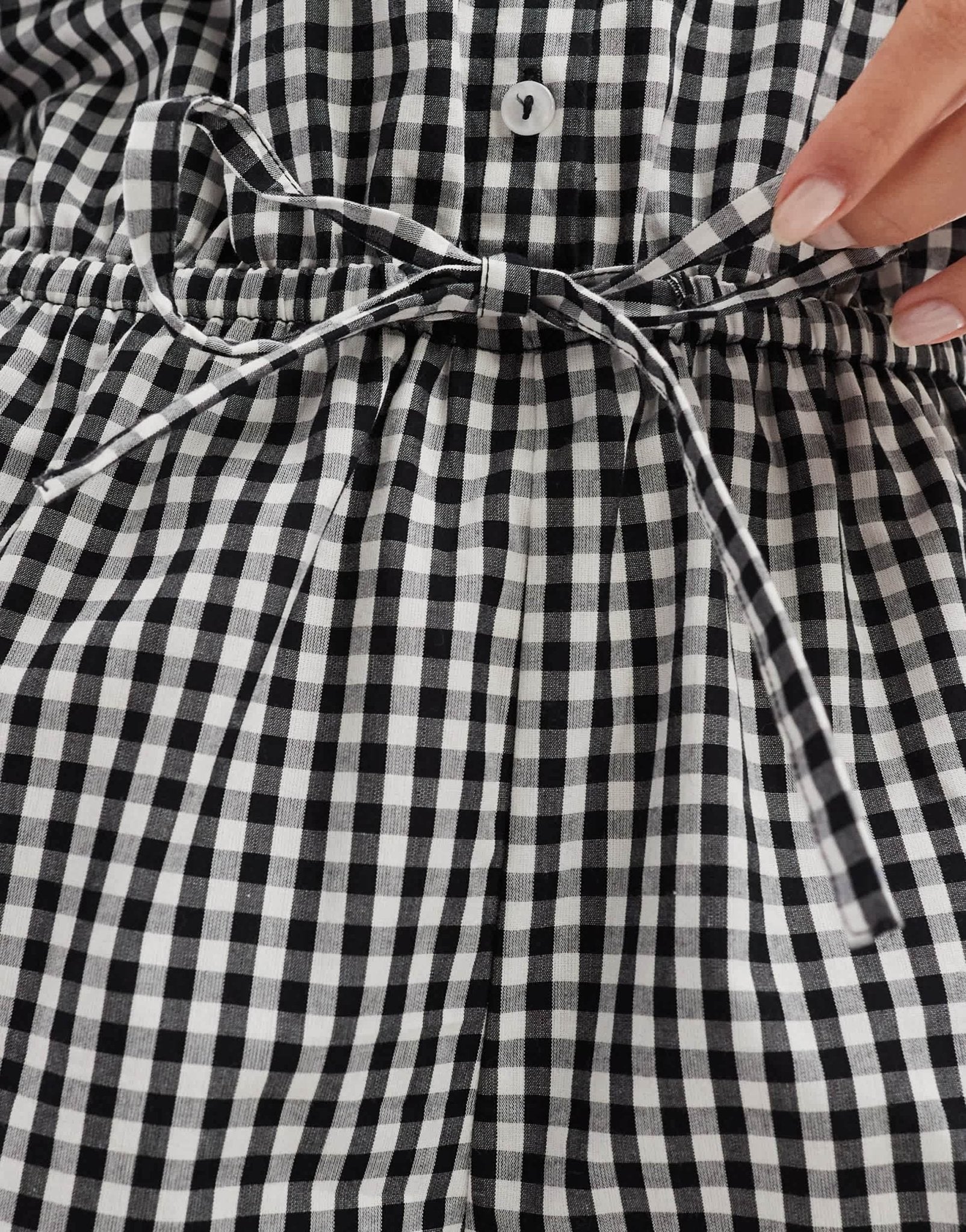 Esmee beach playsuit in black and white gingham - ASOS Sample Sale EU Store