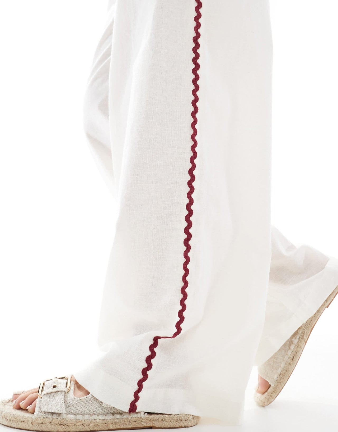 Esmee Exclusive ric rac beach trouser co - ord in white & red - ASOS Sample Sale EU Store