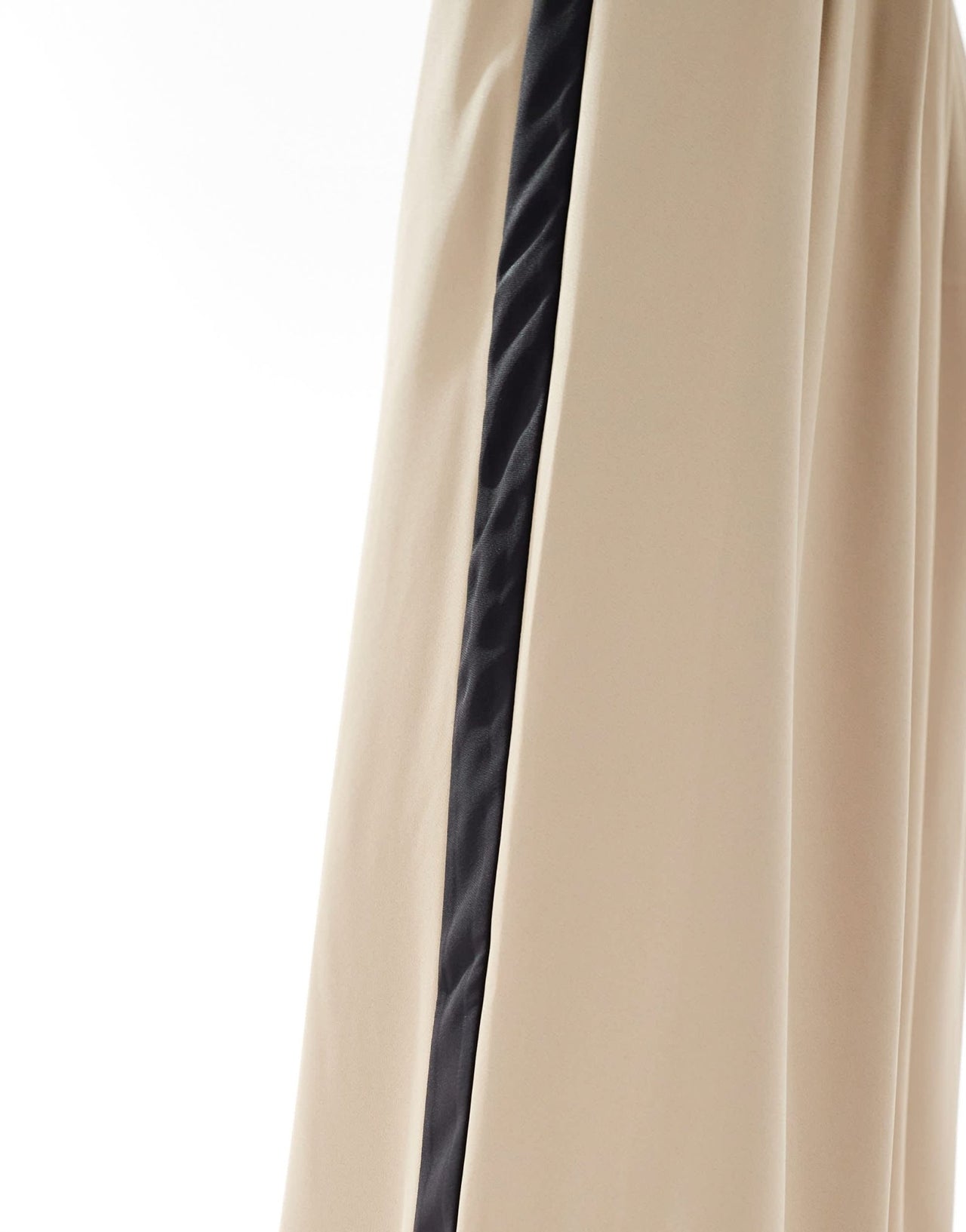 Extro & Vert highwaisted pleated palazzo trousers in stone & black co - ord - ASOS Sample Sale EU Store