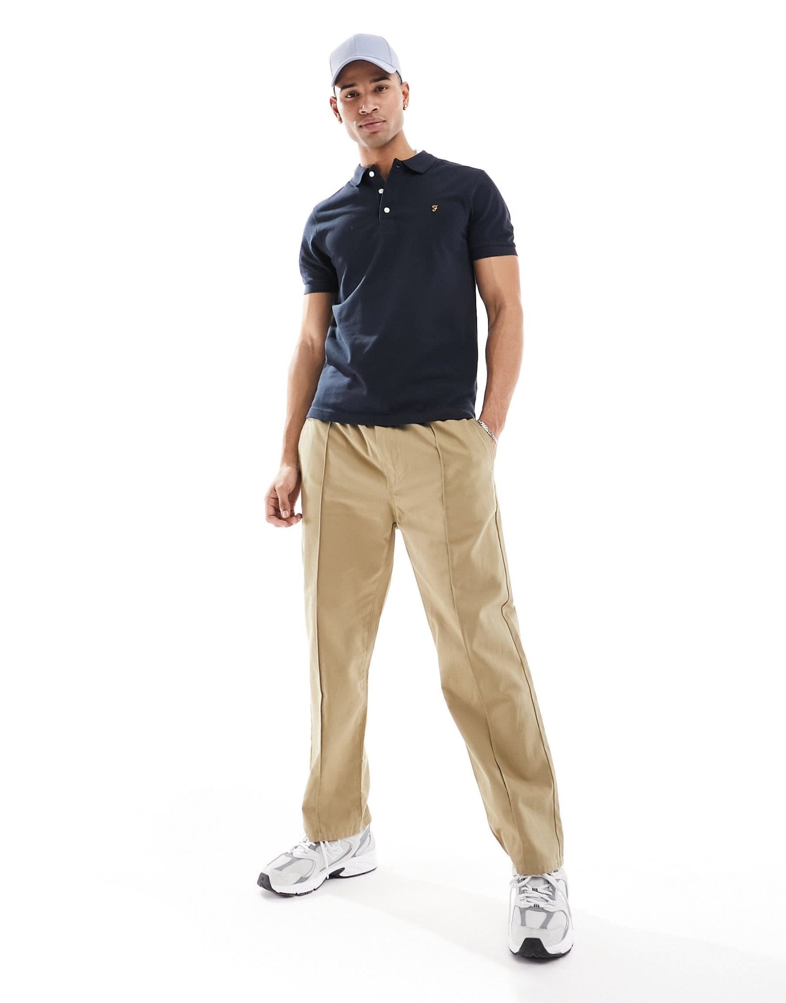 Farah Blanes short sleeve polo shirt in navy - ASOS Sample Sale EU Store