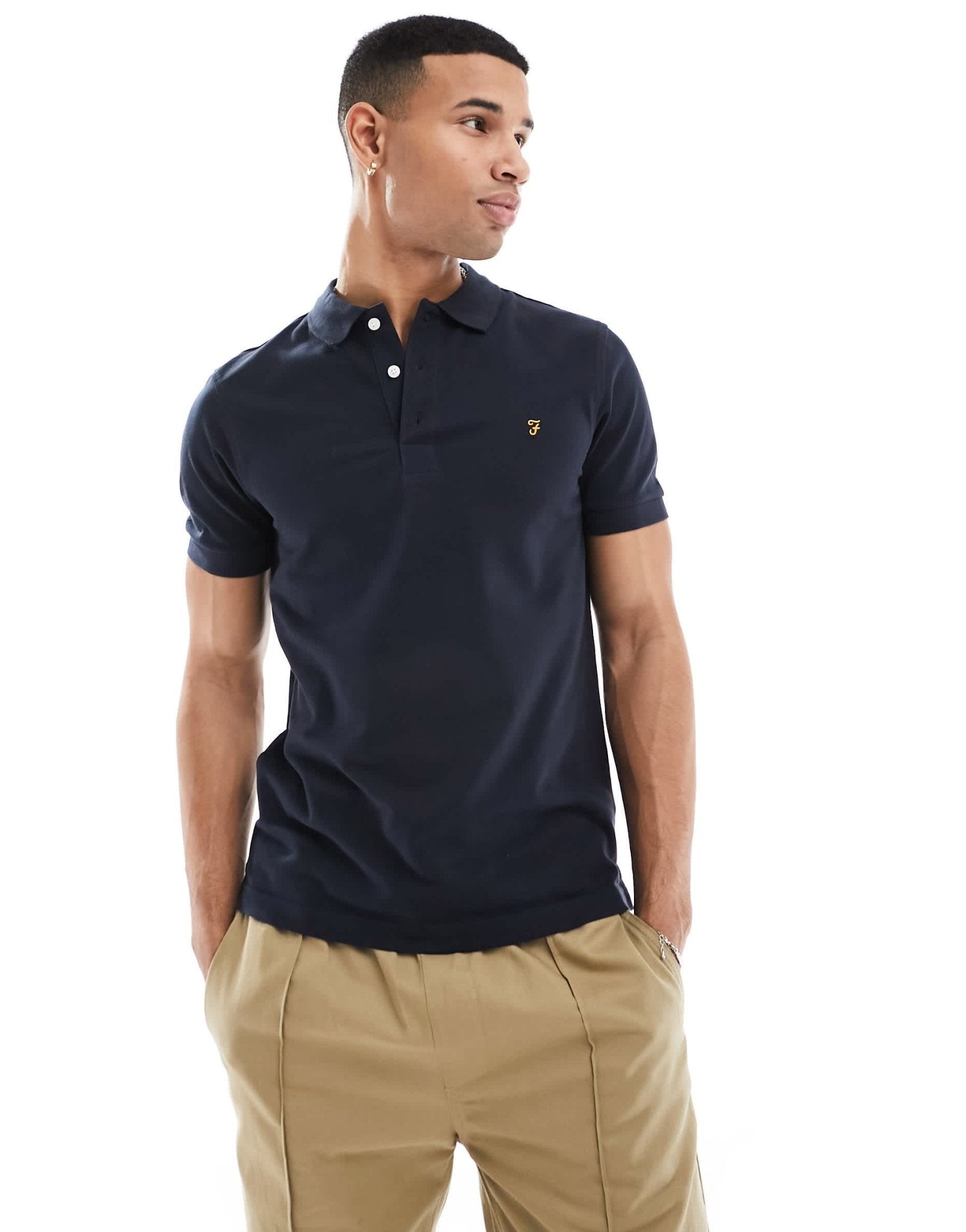 Farah Blanes short sleeve polo shirt in navy - ASOS Sample Sale EU Store