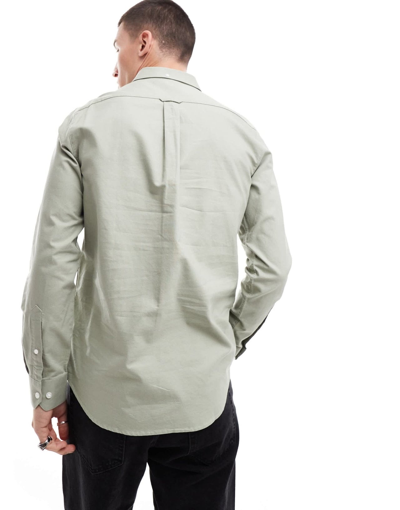 Farah Brewer slim fit long sleeve shirt in green - ASOS Sample Sale EU Store
