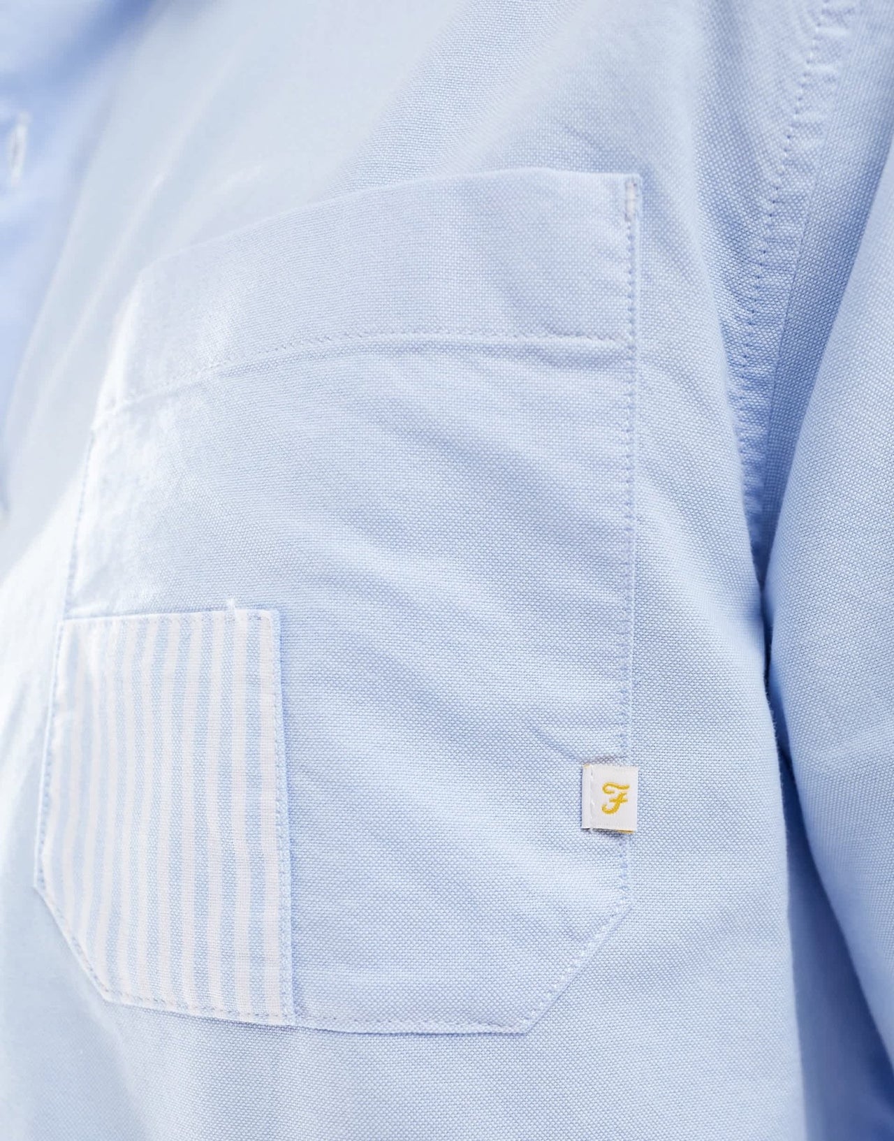 Farah Brewer slim fit patch shirt in blue - ASOS Sample Sale EU Store
