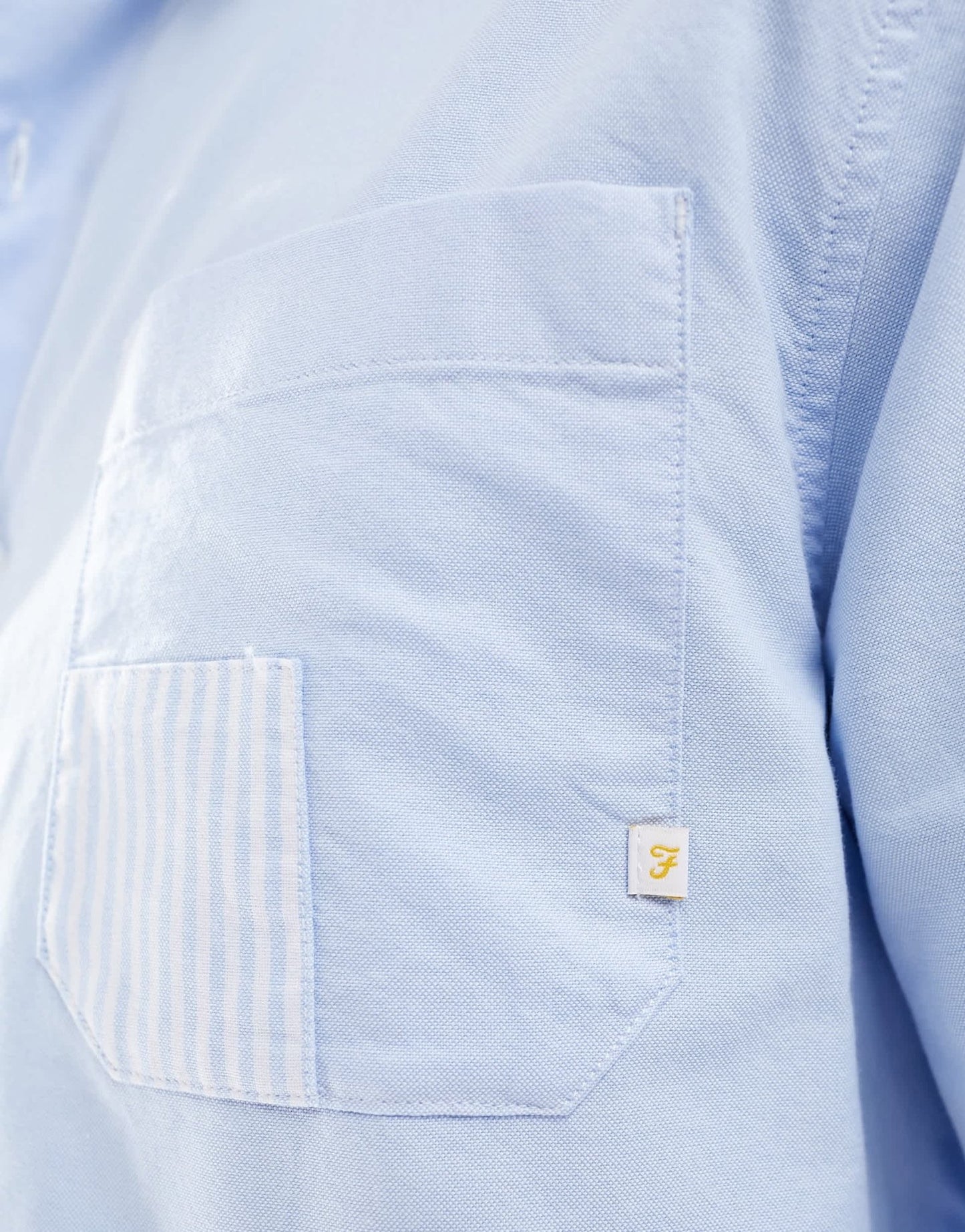 Farah Brewer slim fit patch shirt in blue - ASOS Sample Sale EU Store