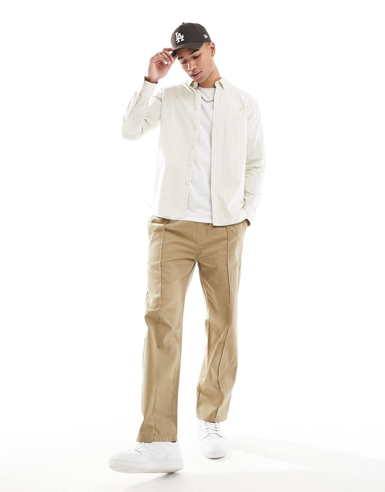 Farah Brewer slim fit stripe in white - ASOS Sample Sale EU Store