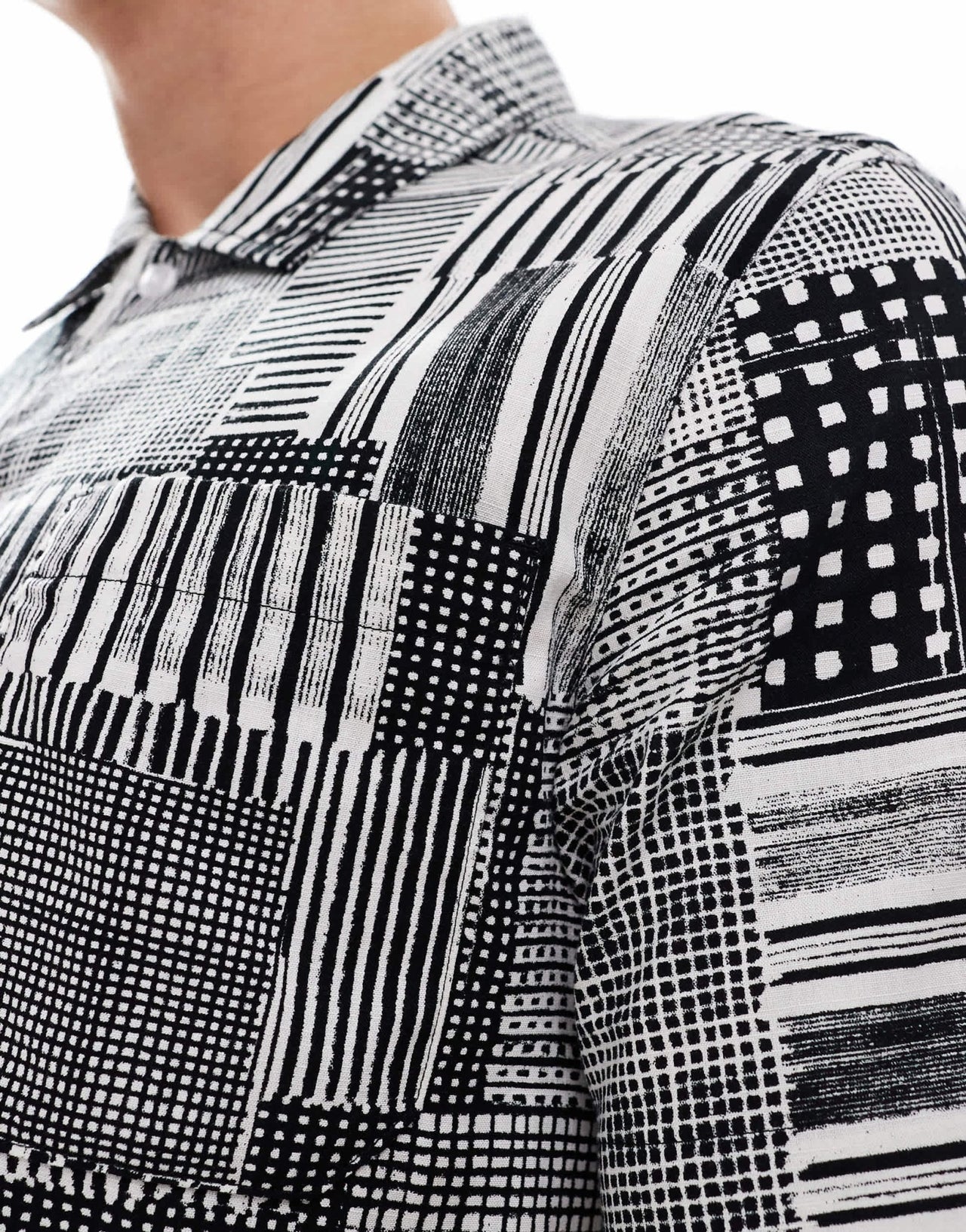 Farah chiltern co - ord short sleeve shirt in black and white archive print - ASOS Sample Sale EU Store