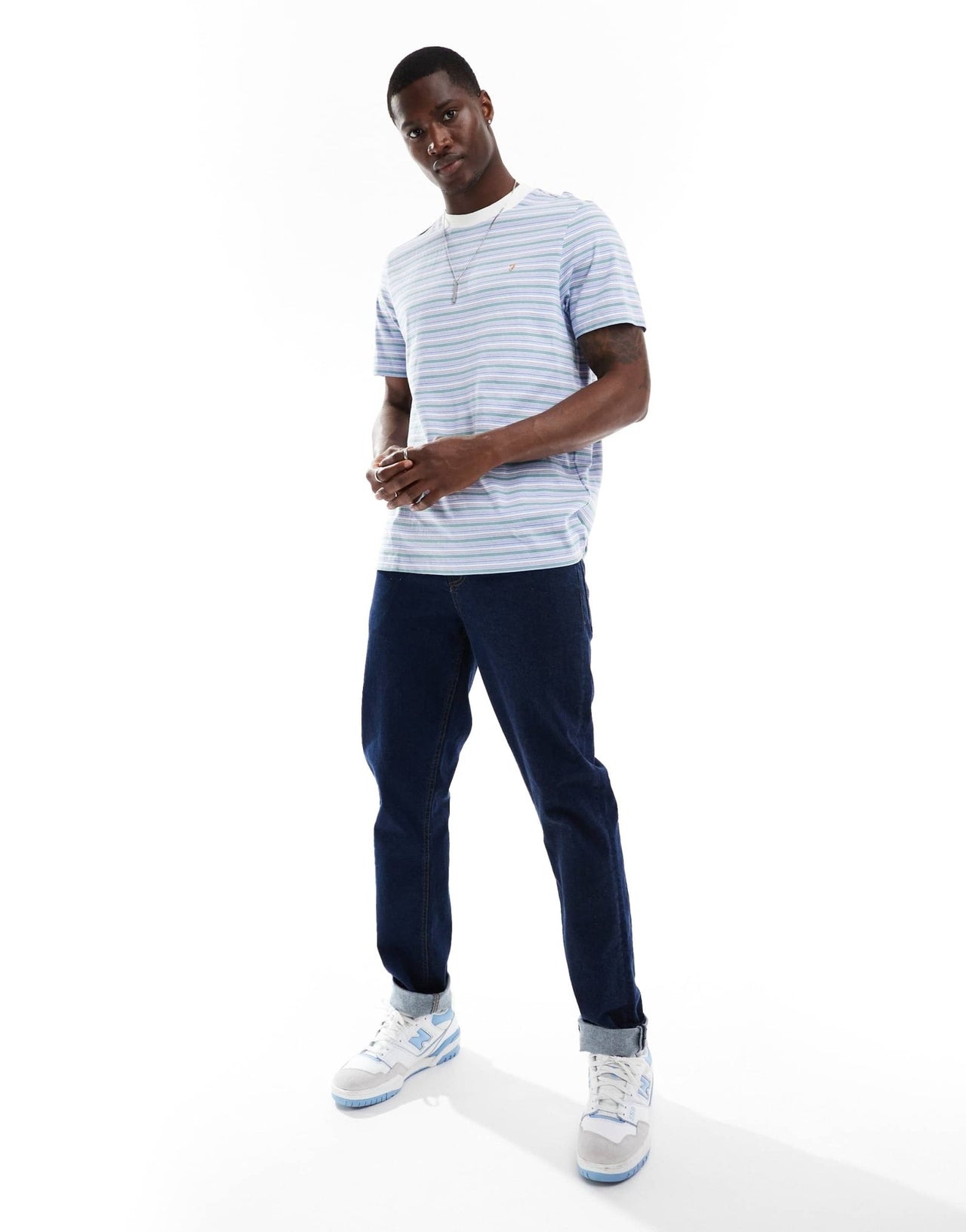 Farah danny stripe short sleeve t-shirt in multi - ASOS Sample Sale EU Store