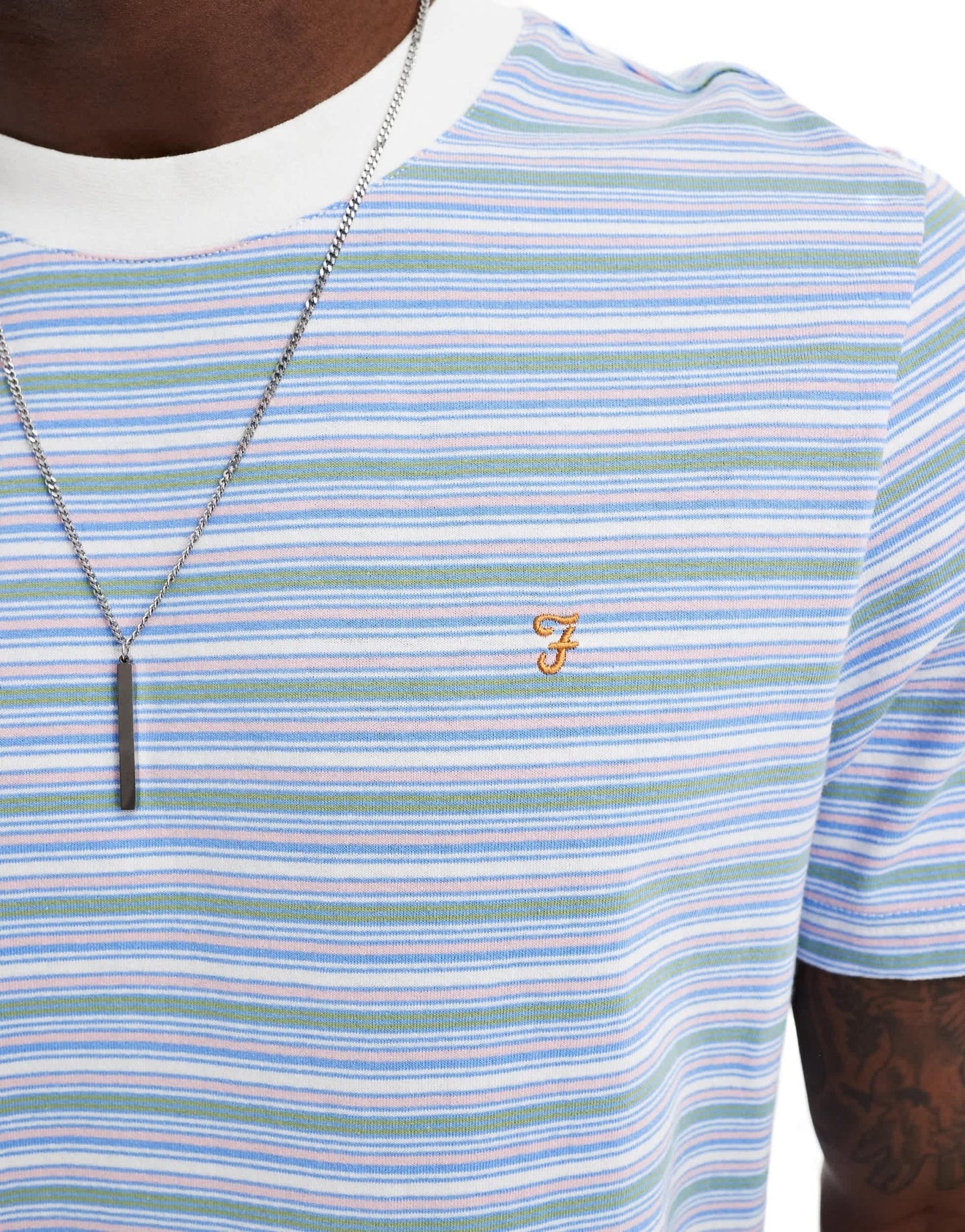 Farah danny stripe short sleeve t-shirt in multi - ASOS Sample Sale EU Store