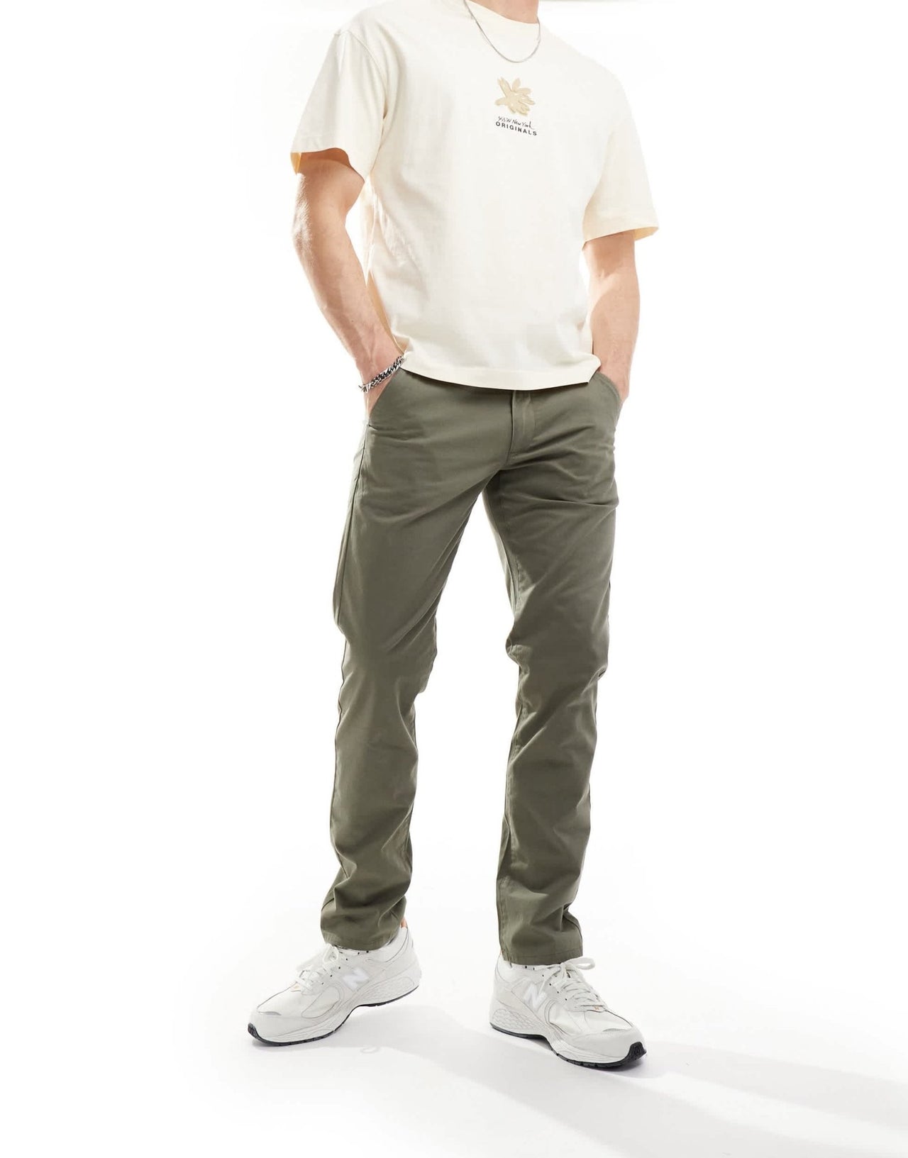 Farah elm chino trouser in khaki green - ASOS Sample Sale EU Store