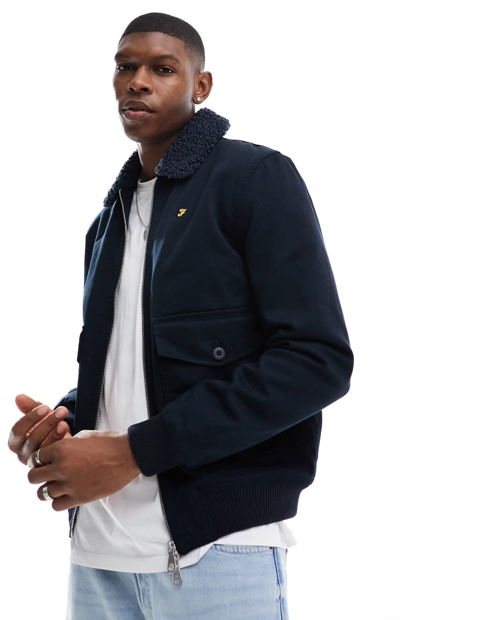 Farah gianni blouson jacket in navy - ASOS Sample Sale EU Store