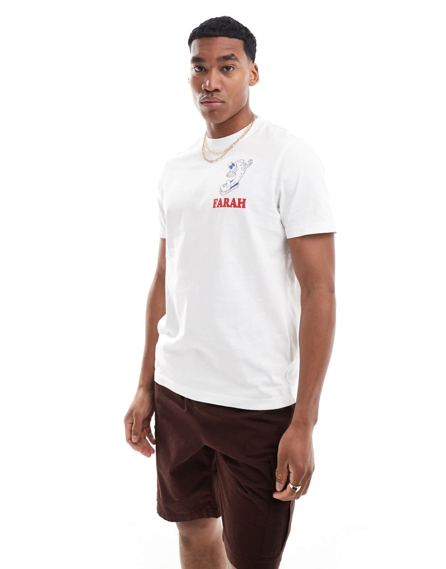 Farah graphic back t-shirt in white - ASOS Sample Sale EU Store