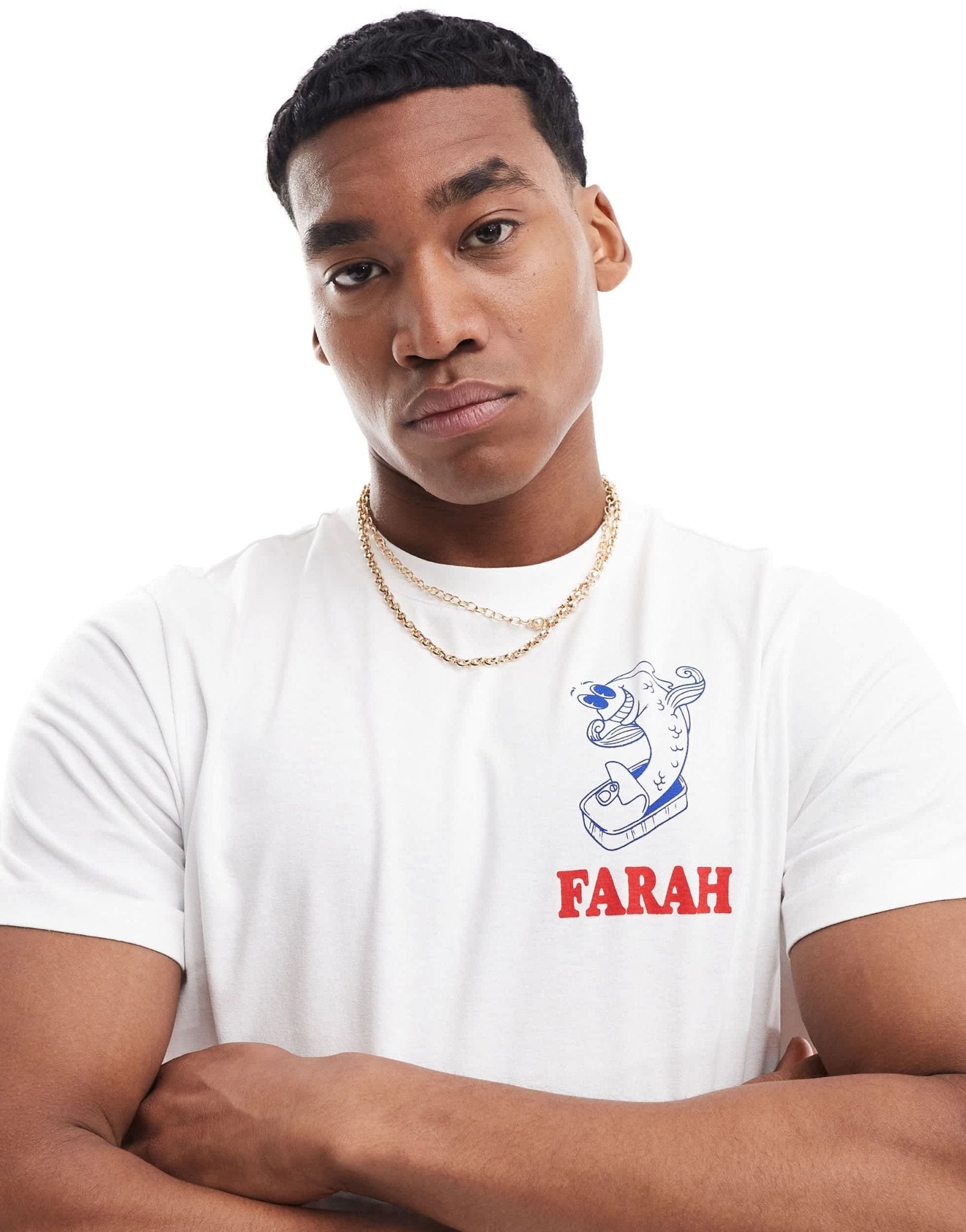 Farah graphic back t-shirt in white - ASOS Sample Sale EU Store