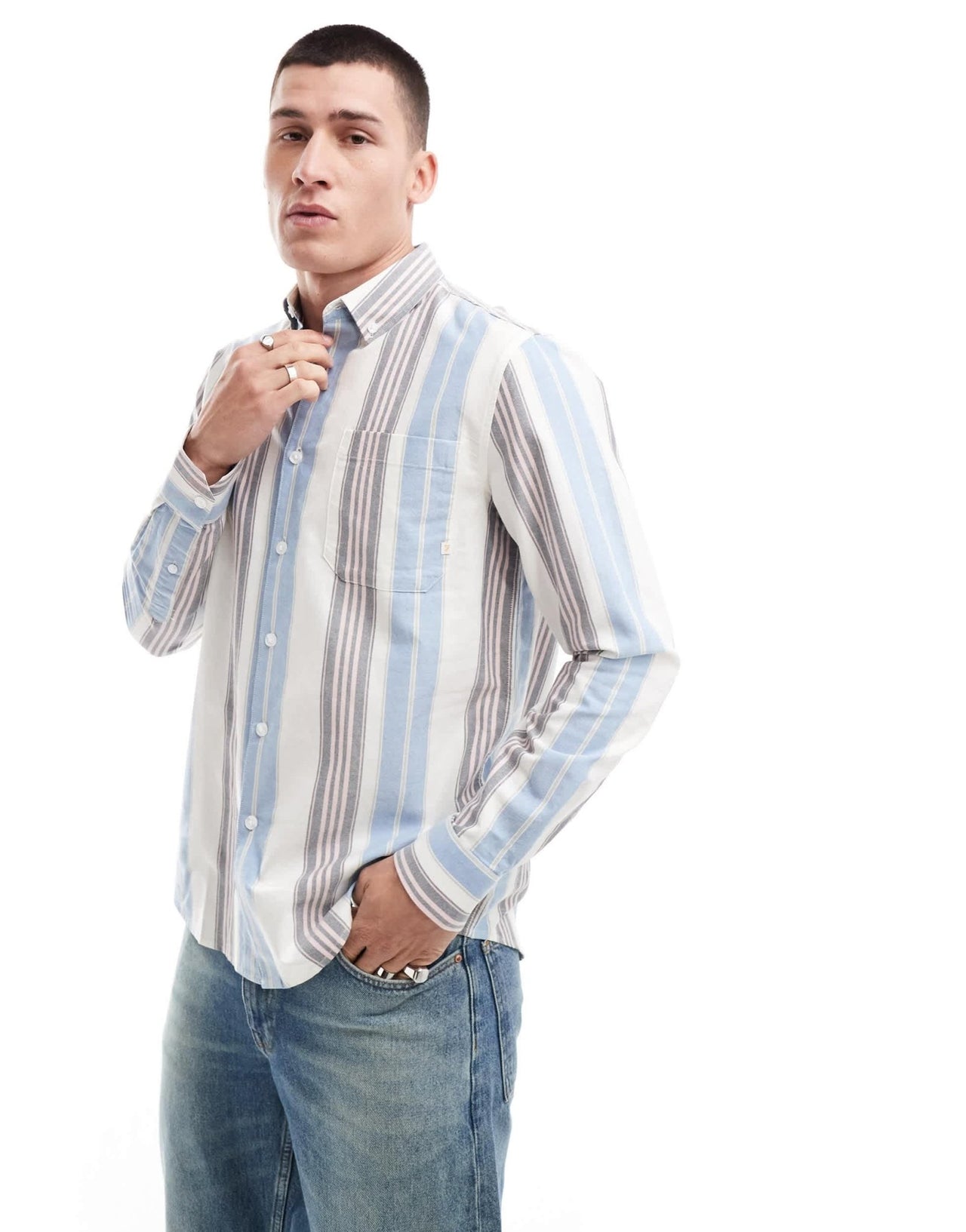 Farah large stripe long sleeve shirt in multi - ASOS Sample Sale EU Store