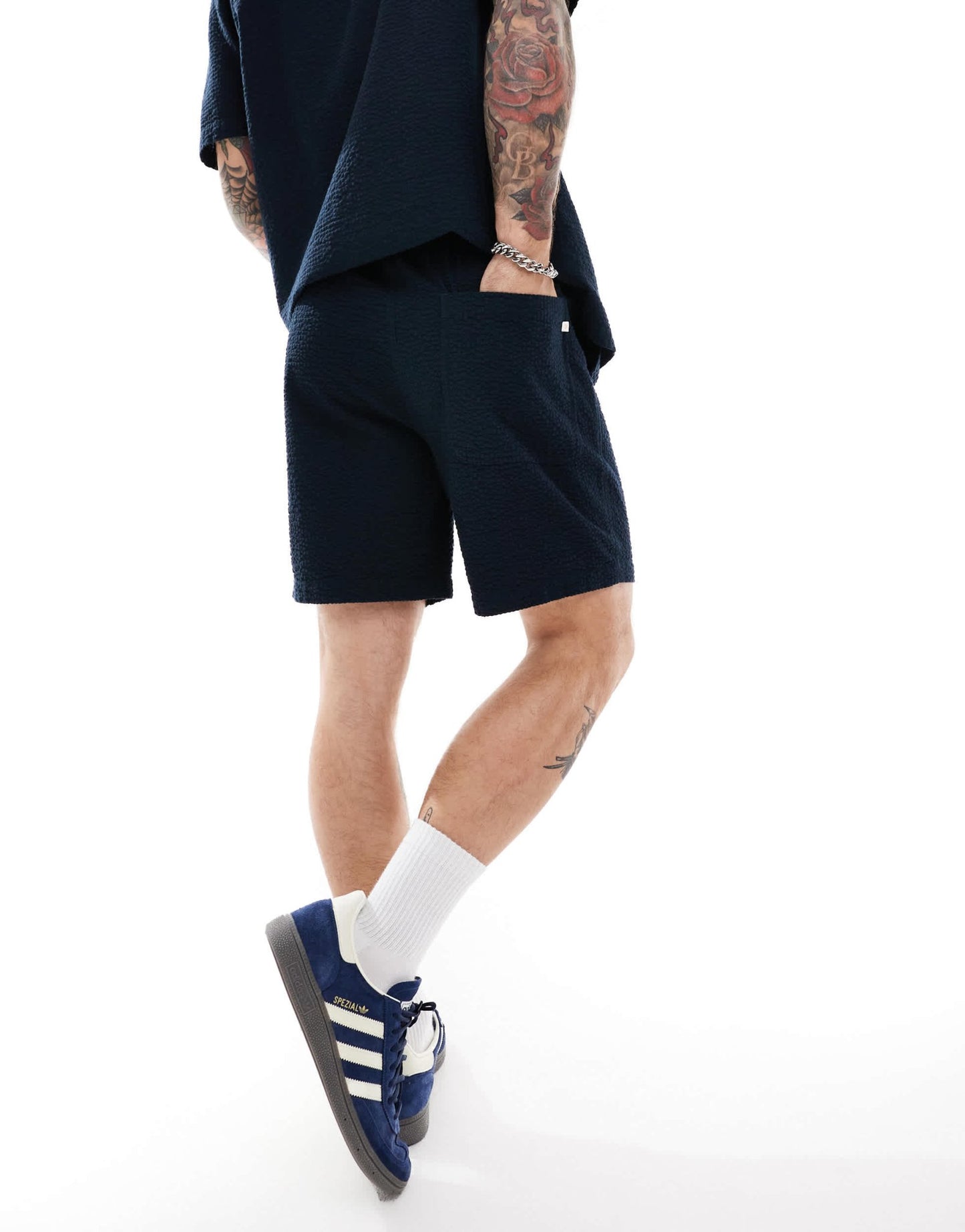 Farah redwald co - ord seersucker shorts in navy - ASOS Sample Sale EU Store