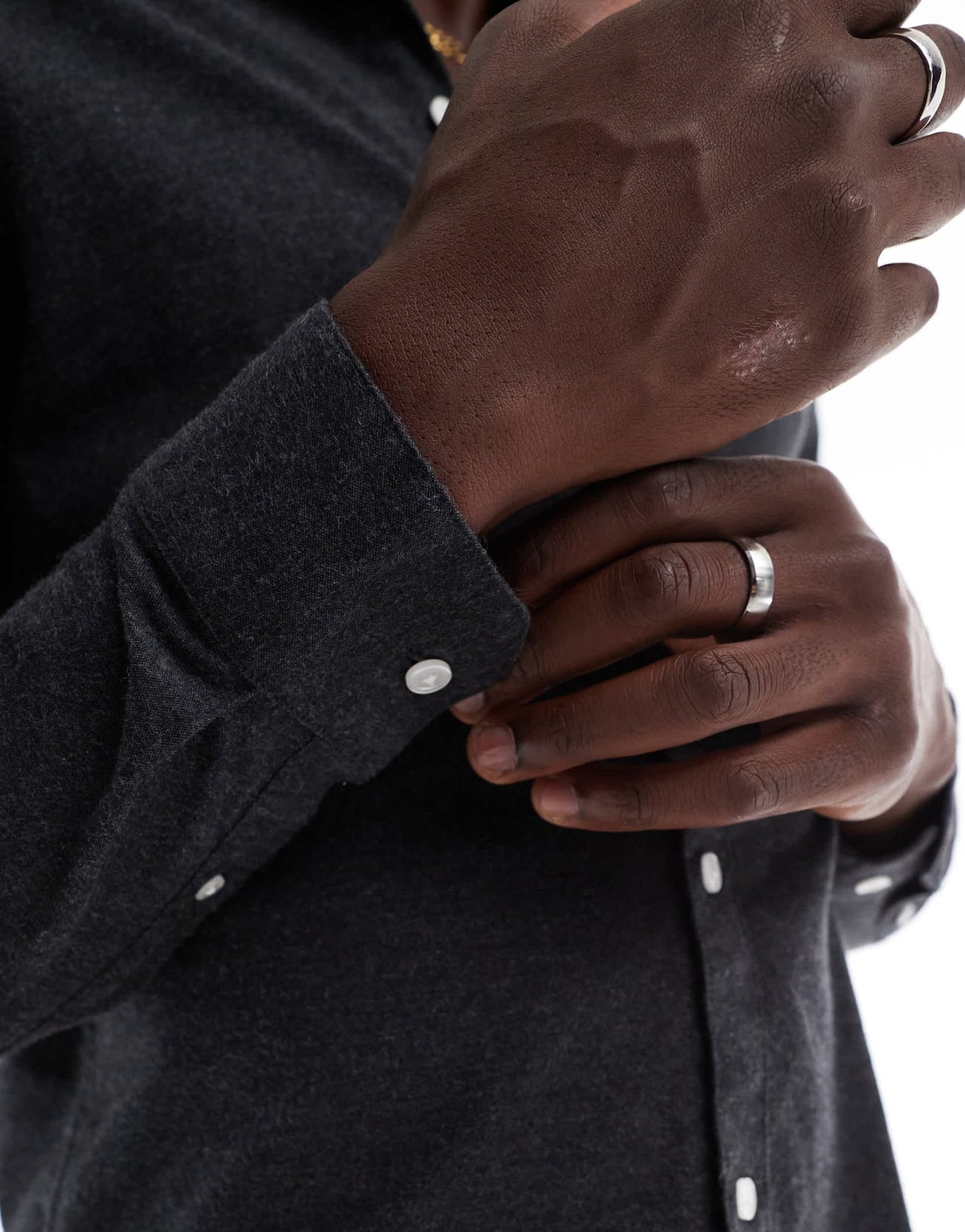 Farah Steen slim fit oxford longsleeve shirt in charcoal marl - ASOS Sample Sale EU Store