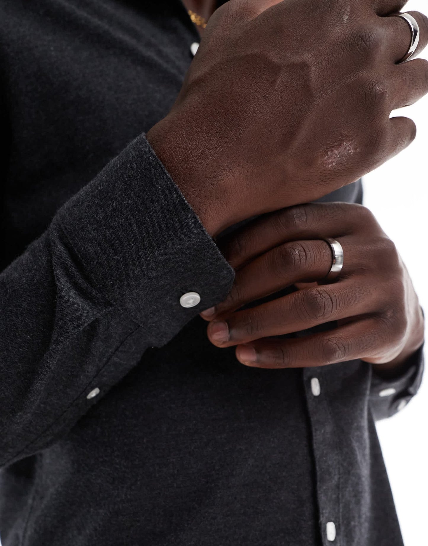 Farah Steen slim fit oxford longsleeve shirt in charcoal marl - ASOS Sample Sale EU Store