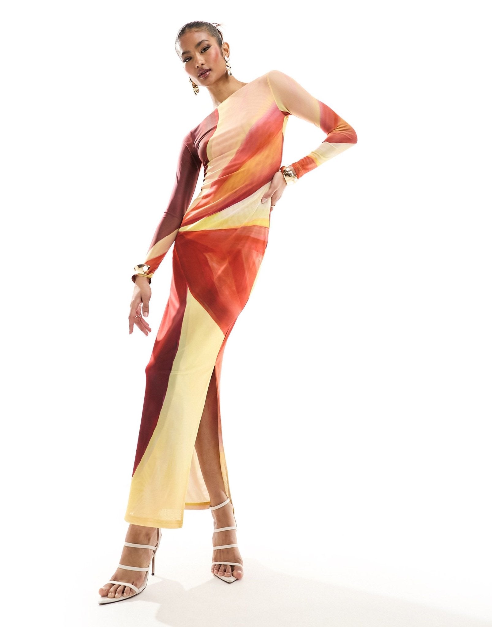 Farai London Aphrodite mesh maxi dress in red and cream flower - ASOS Sample Sale EU Store