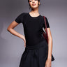 Body t-shirt sculpté à double couche Fashionkilla exclusif en noir