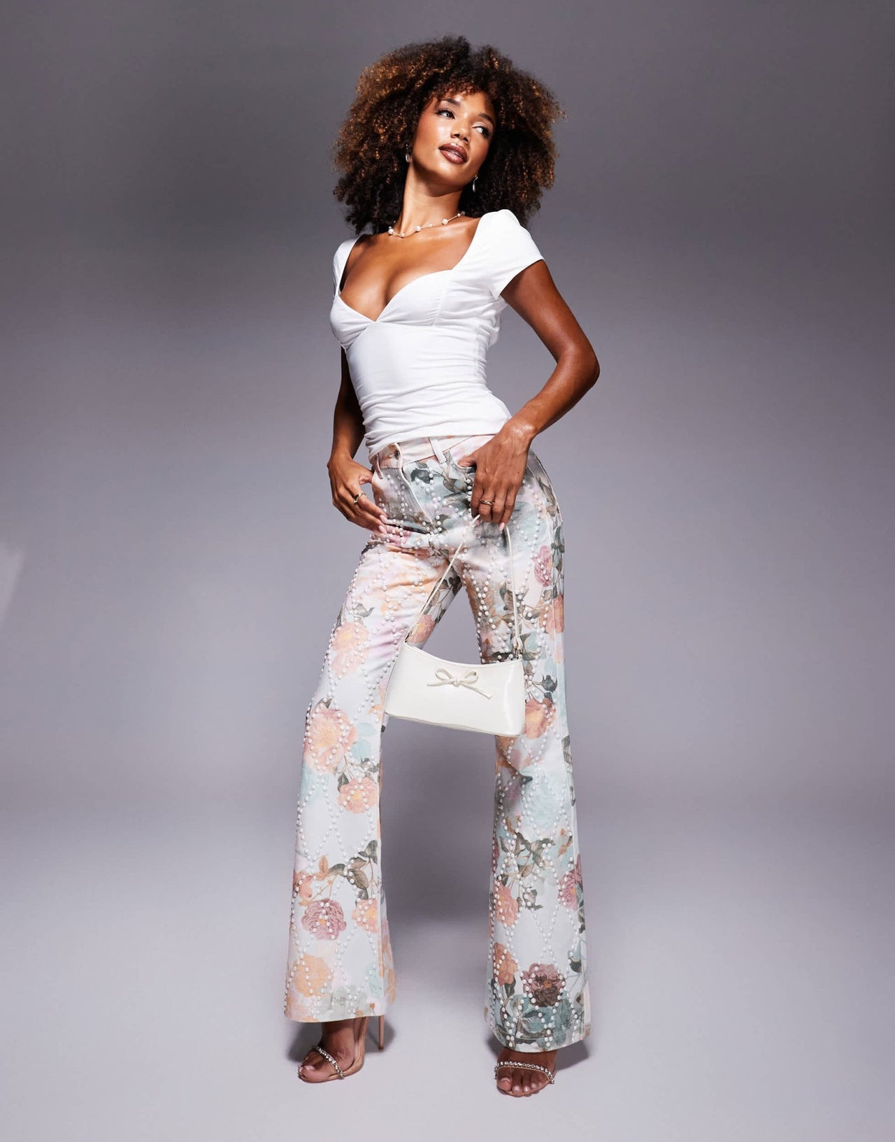 Fashionkilla slinky double layered cap sleeve top in cream - ASOS Sample Sale EU Store