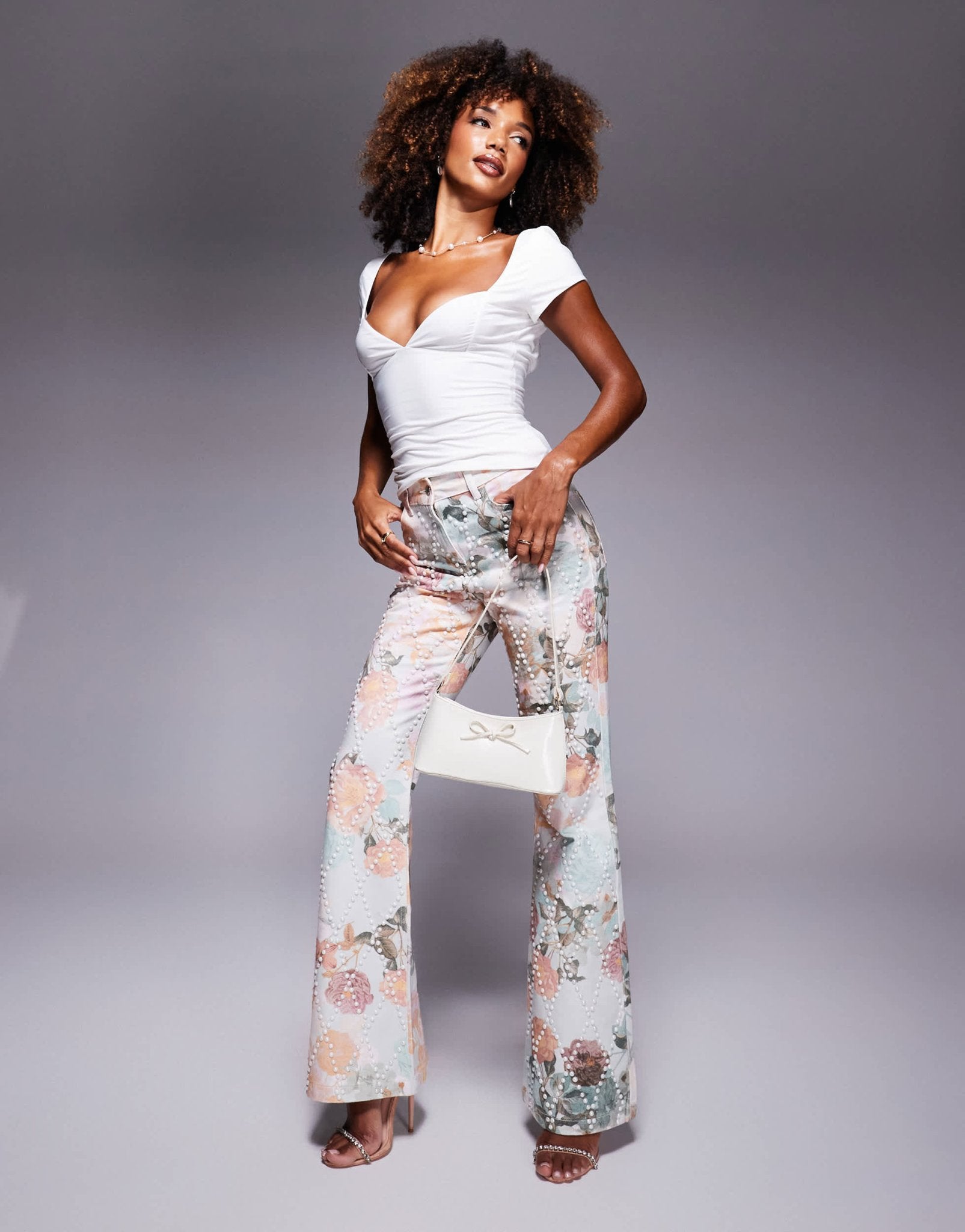 Fashionkilla slinky double layered cap sleeve top in cream - ASOS Sample Sale EU Store