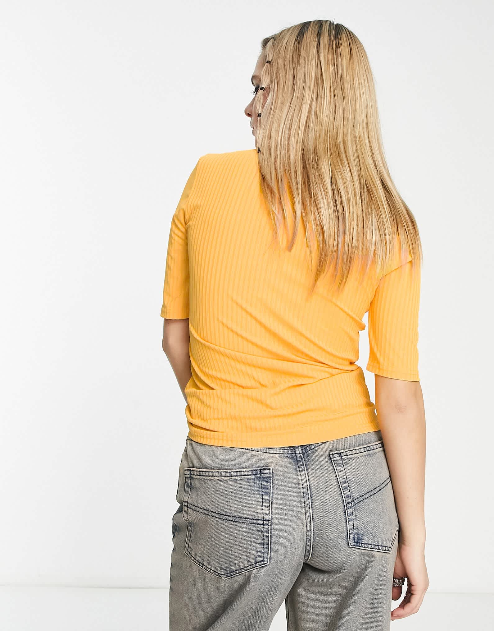 Fire & Glory alicia high neck t-shirt in orange - ASOS Sample Sale EU Store