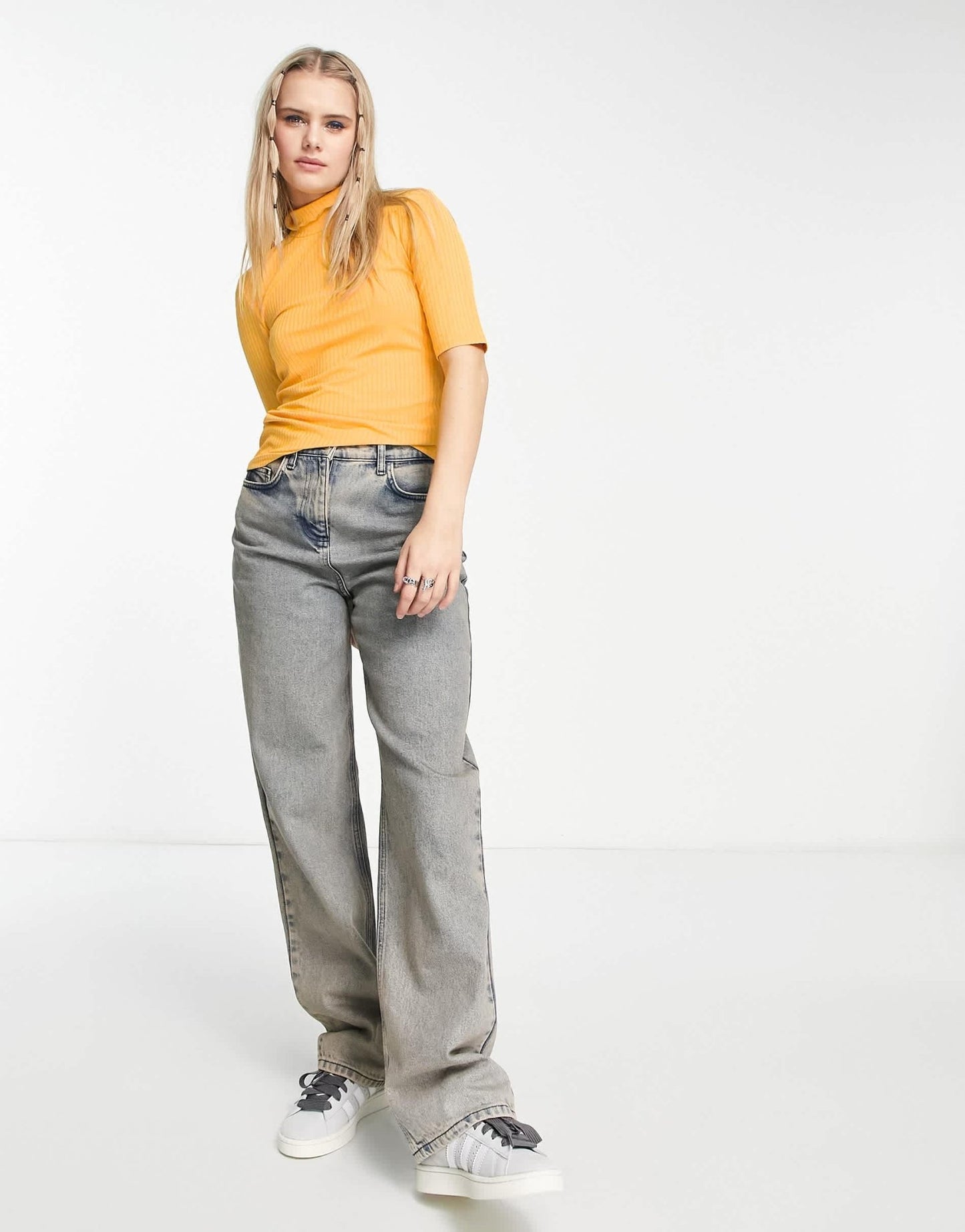 Fire & Glory alicia high neck t-shirt in orange - ASOS Sample Sale EU Store