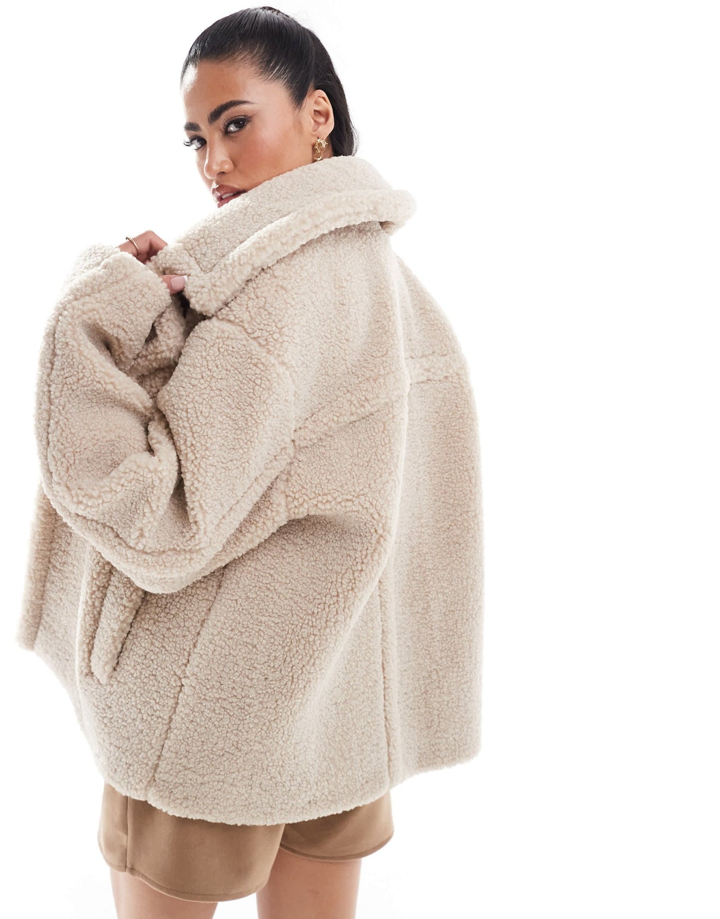 Forever New borg jacket in cream - ASOS Sample Sale EU Store