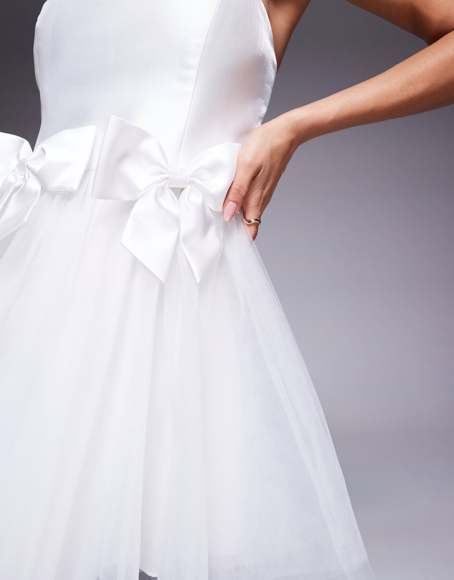 Forever New Bridal bow tulle mini dress in ivory - ASOS Sample Sale EU Store