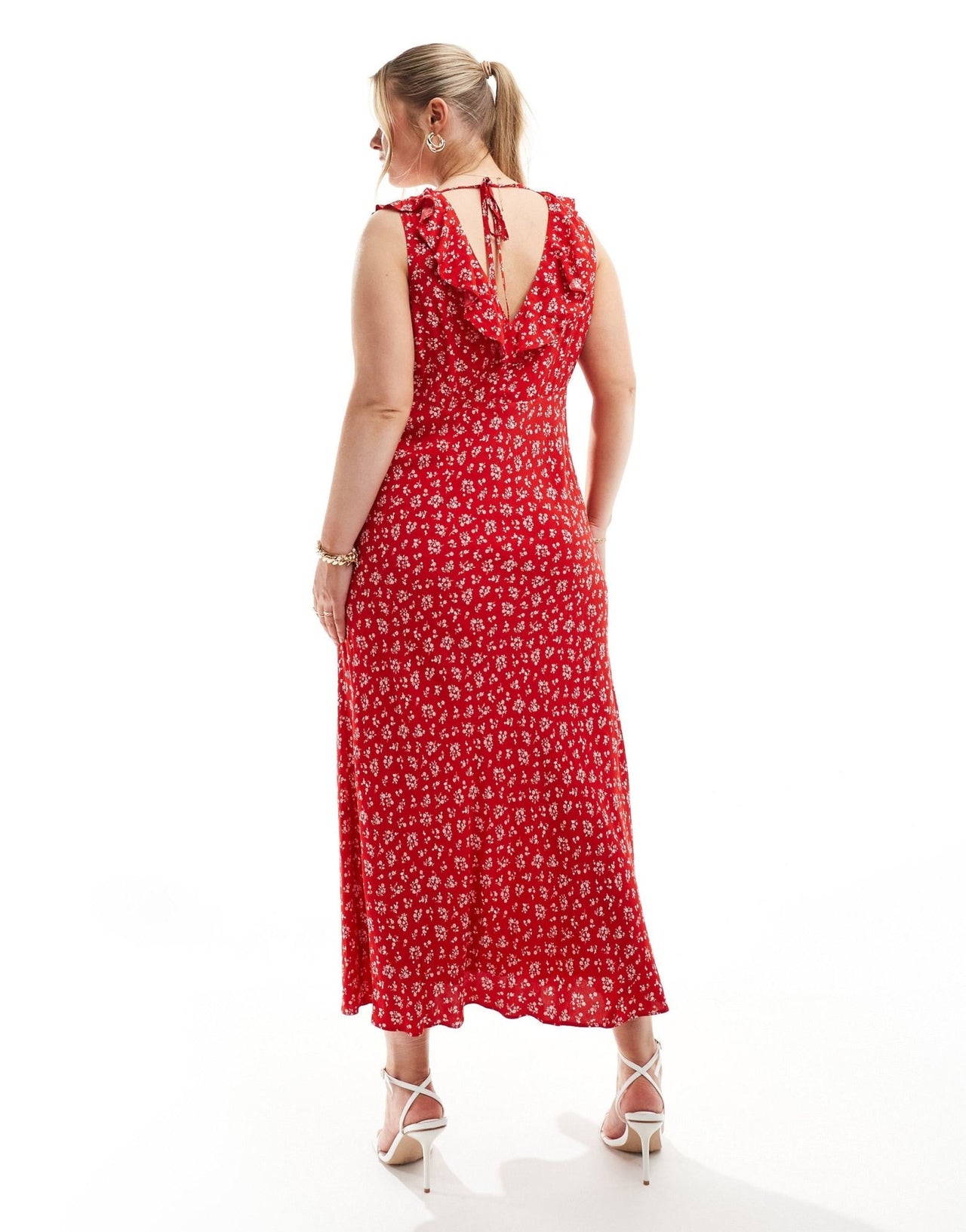 Forever New Curve midi dress in red ditsy floral - ASOS Sample Sale EU Store